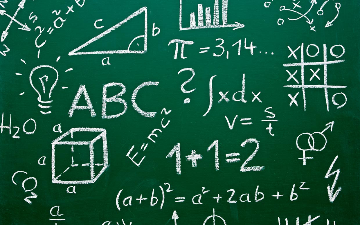 Formule matematiche su lavagna verde, 1240x775 HD, Desktop