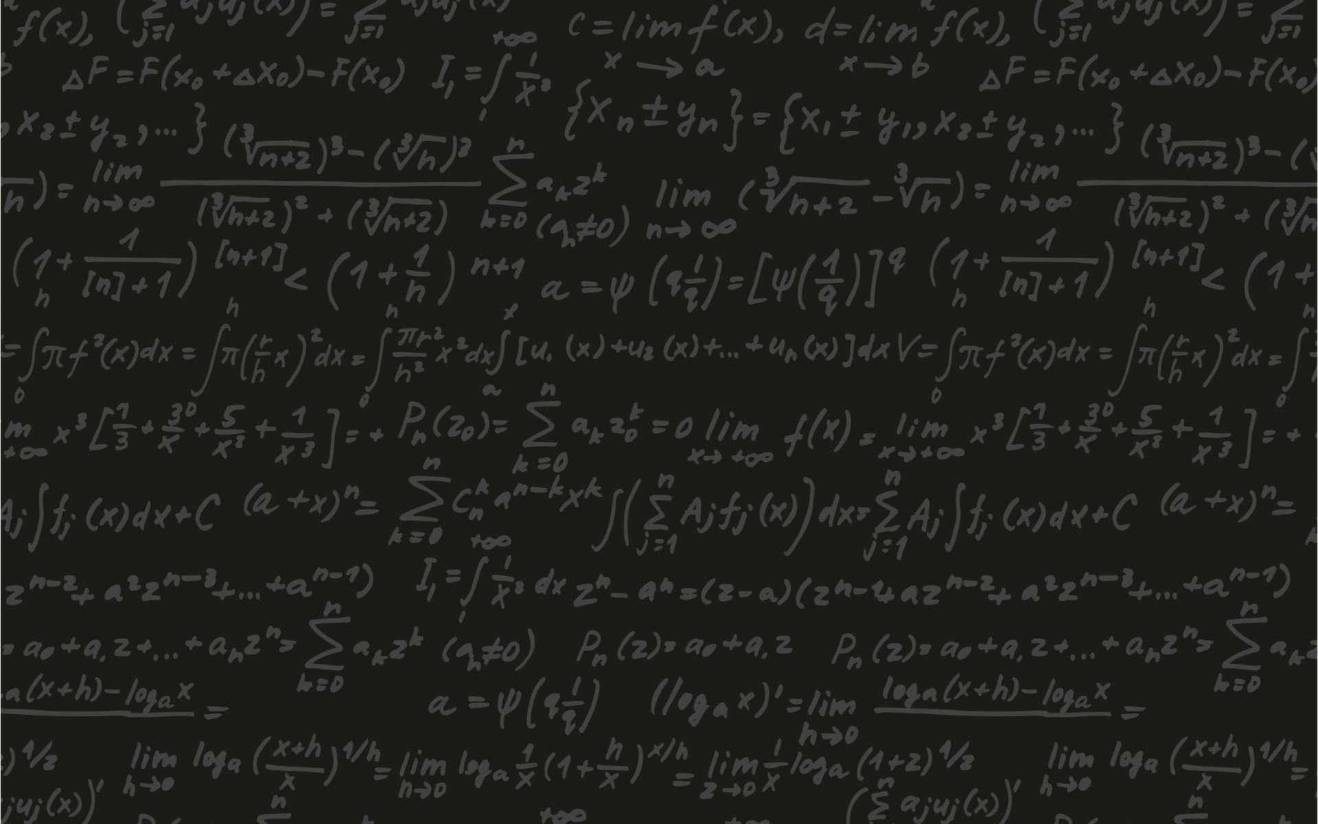 Formule matematiche lavagna nera, 1920x1200 WUXGA, Laptop