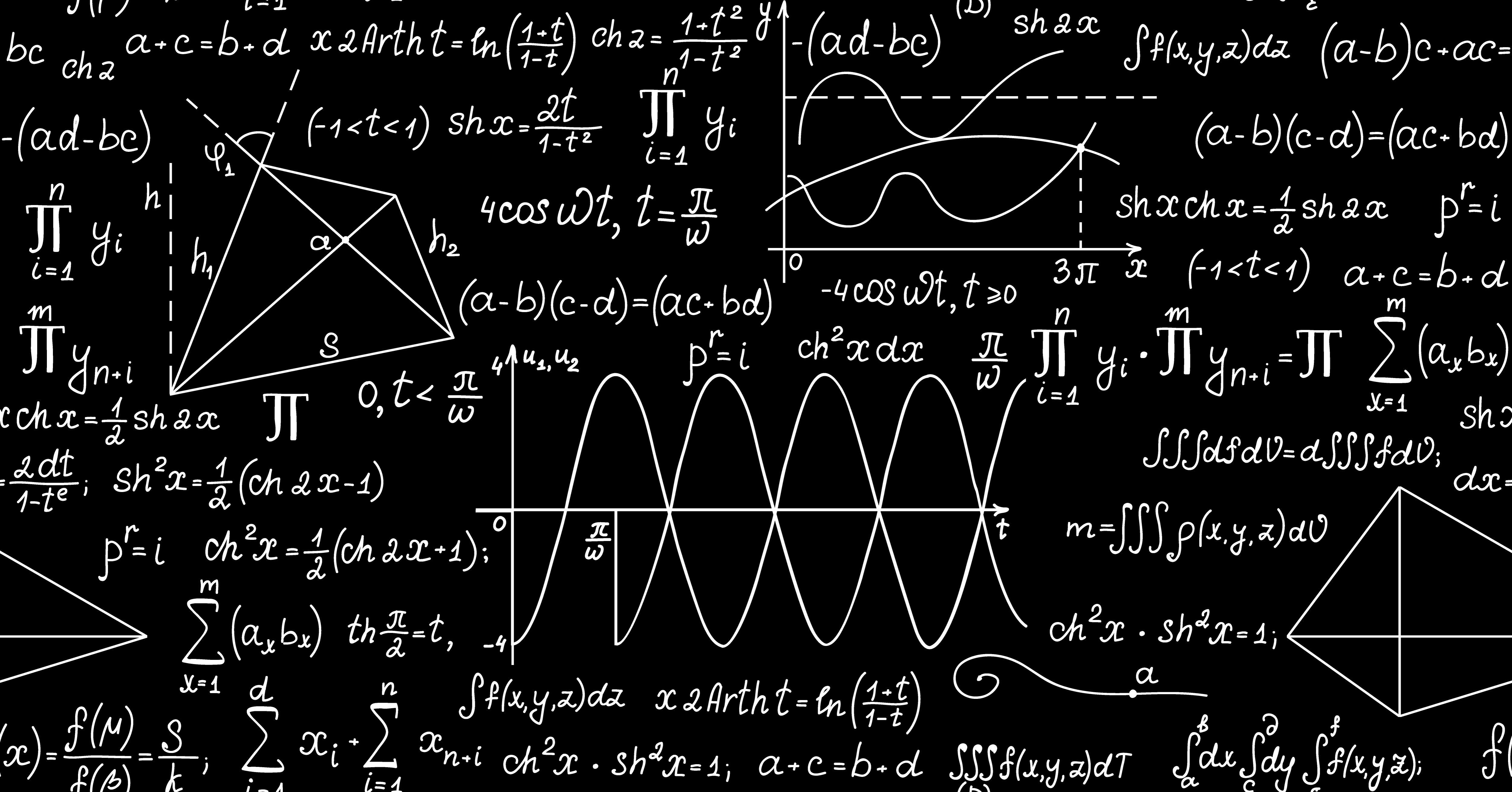 Formule matematiche lavagna nera, 5000x2619 4K, Desktop 4K