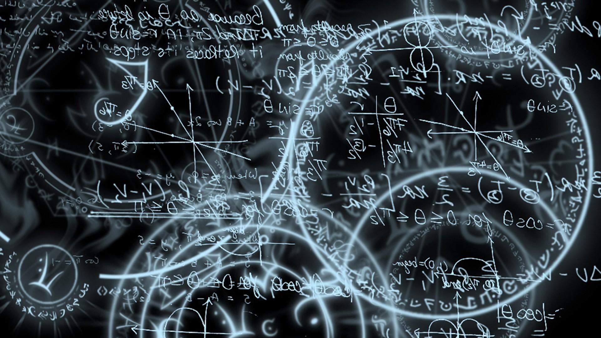Formule matematiche e cerchi luminosi, 1920x1080 Full HD 1080p, Desktop