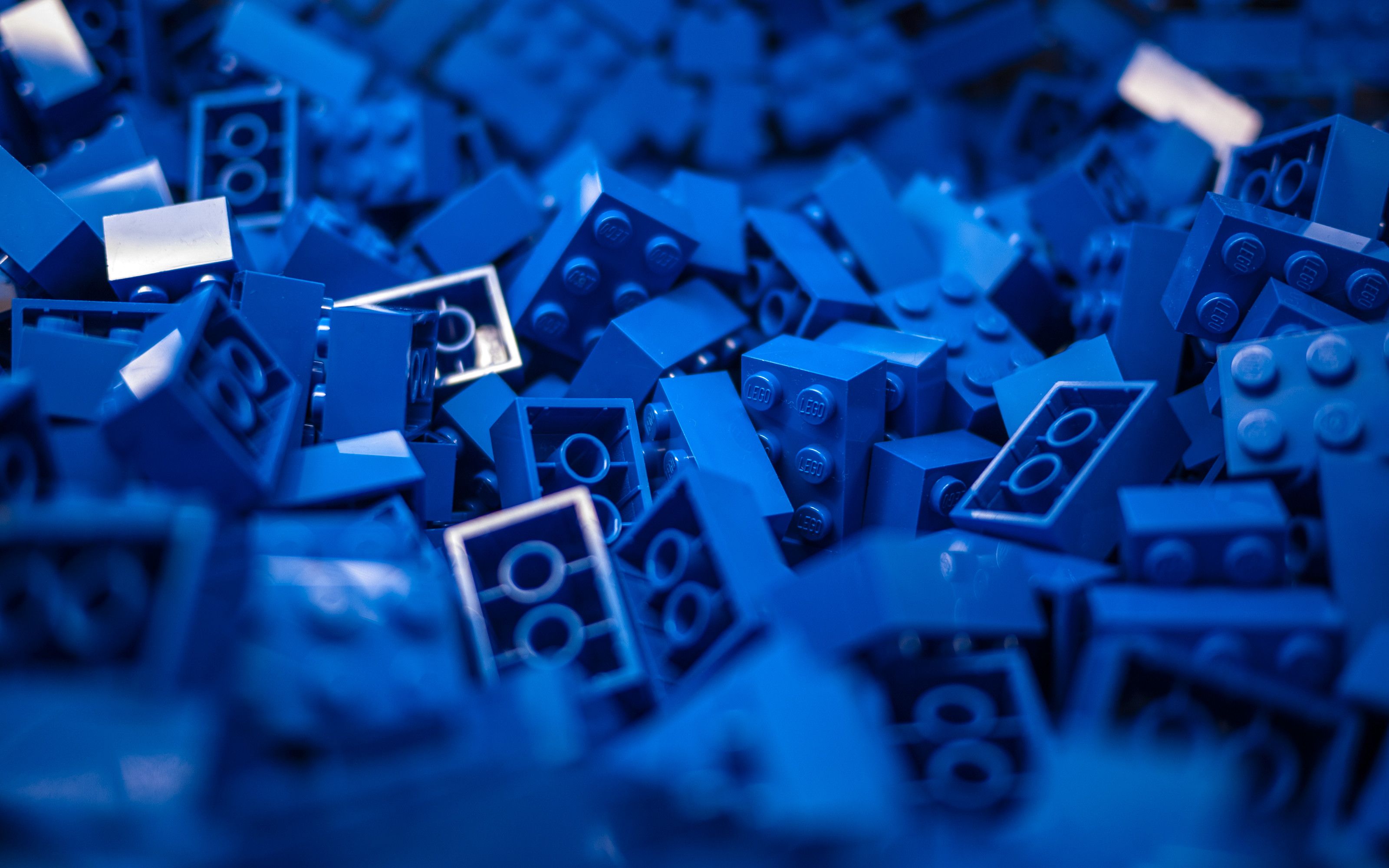 Mattoncini LEGO blu ammassati, costruzioni, 3200x2000 WQXGA, Desktop