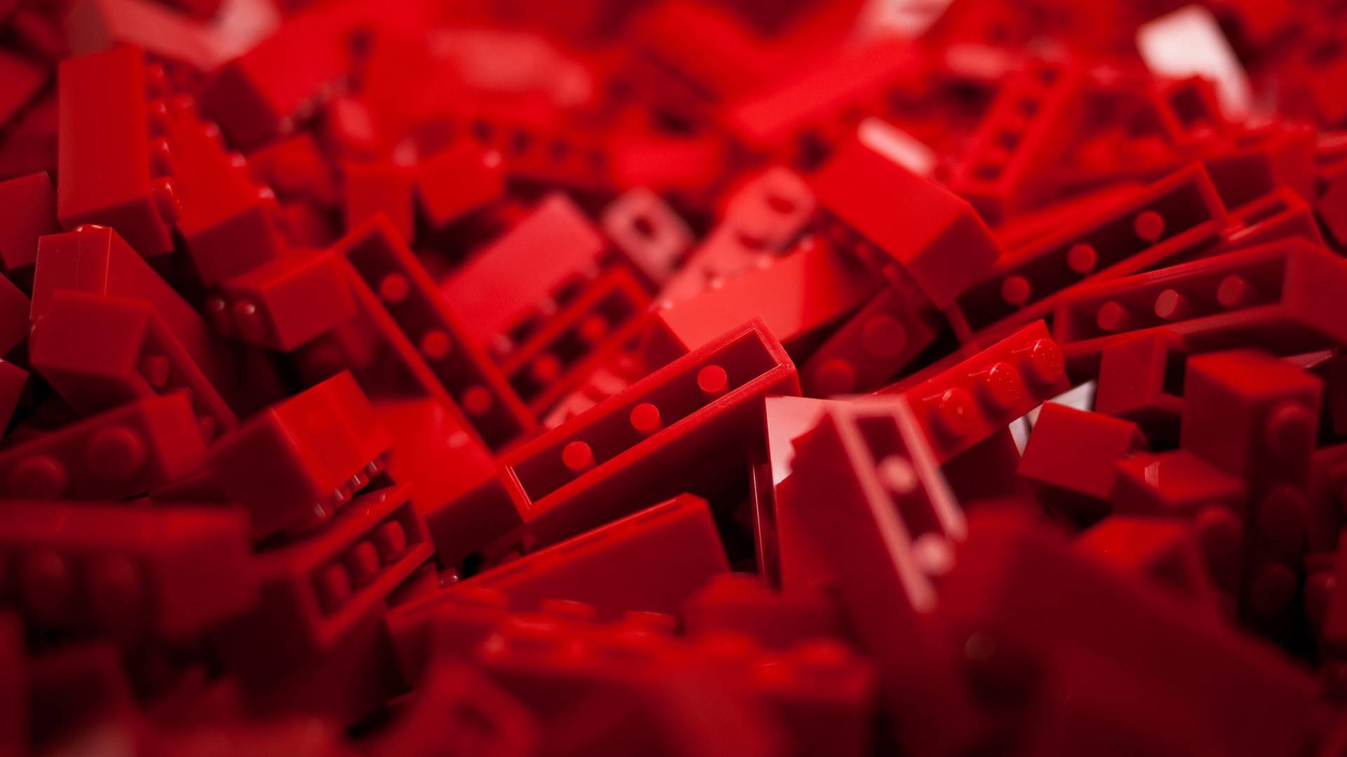 Mattoncini LEGO rossi accatastati, 1920x1080 Full HD, PC Desktop