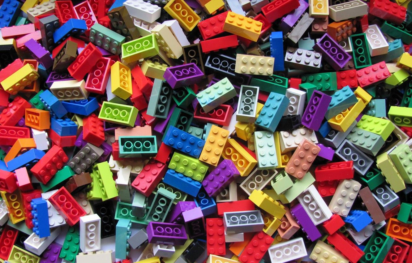 Mattoncini LEGO colorati sparsi, 1332x850 720p, Laptop