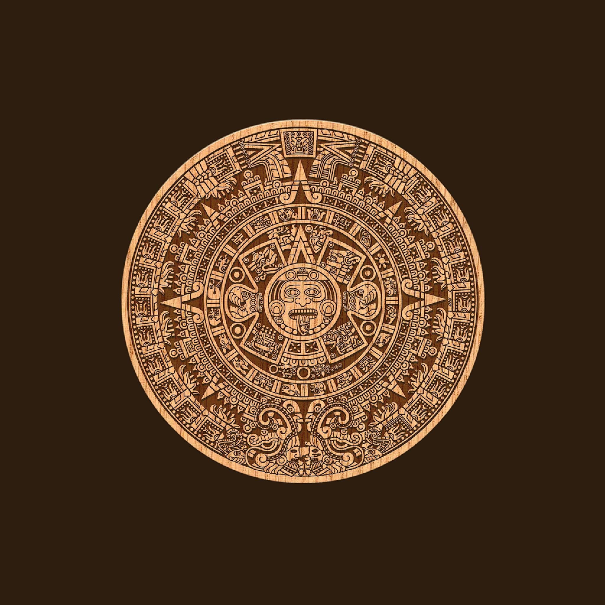 Calendario azteco maya dorato, 2048x2048 alta risoluzione, Desktop