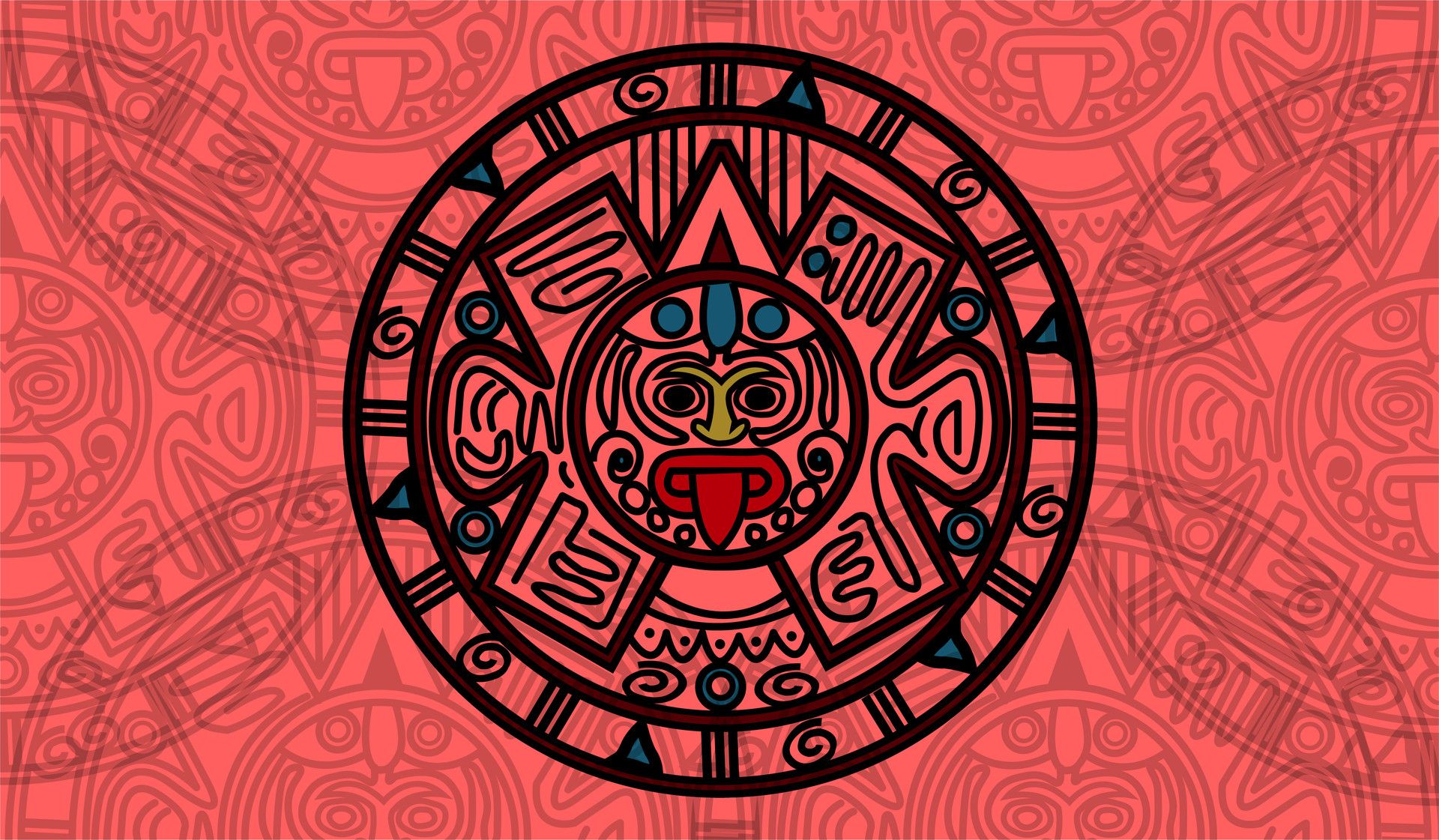 Calendario azteco maya rosso, 1920x1121 Full HD 1080p, PC