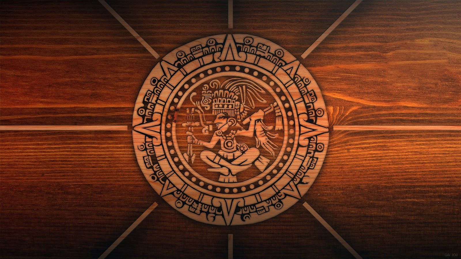 Calendario Maya inciso su legno, 1600x900 900p, PC