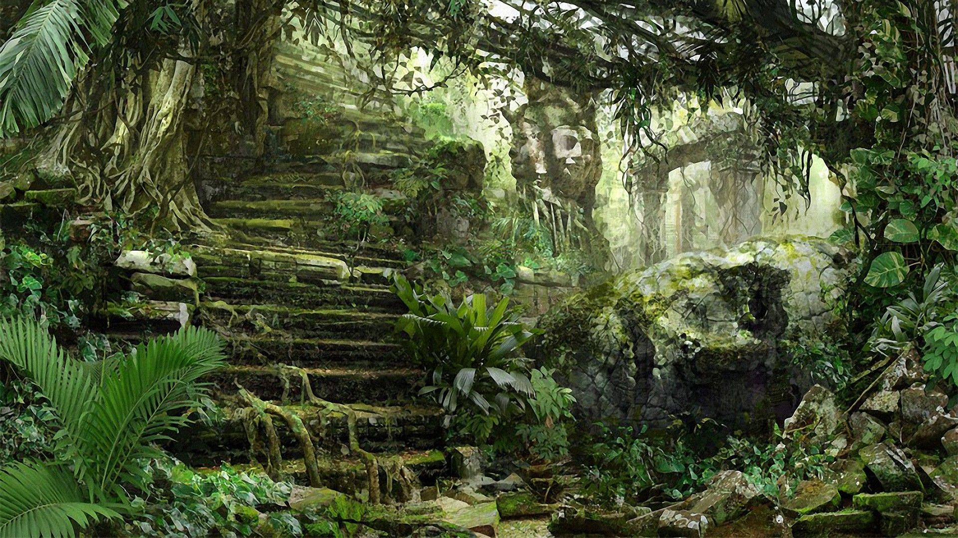 Rovine Maya nella giungla, 1920x1080 Full HD 1080p, Desktop