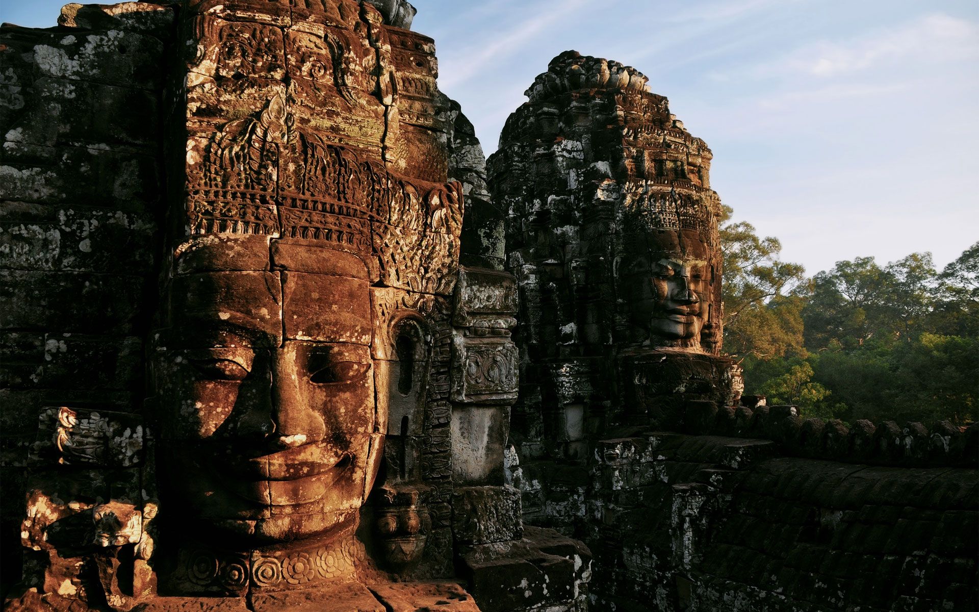 Volto scolpito tempio Bayon, 1920x1200 Full HD+, PC