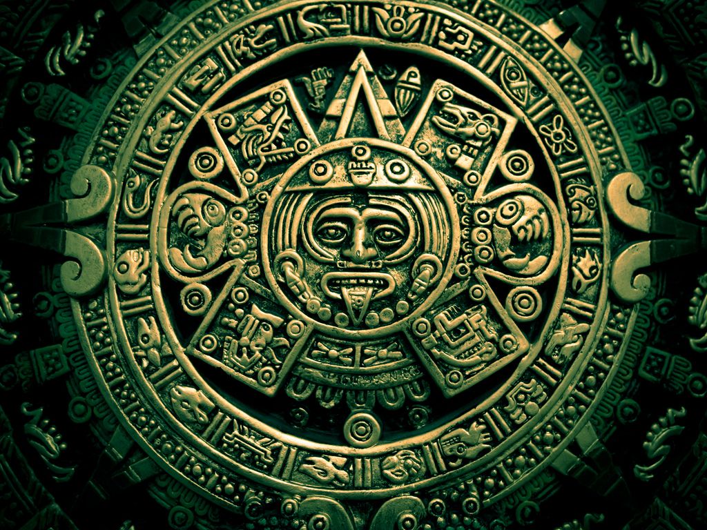 Calendario azteco maya dorato, 1024x768 HD, iMac