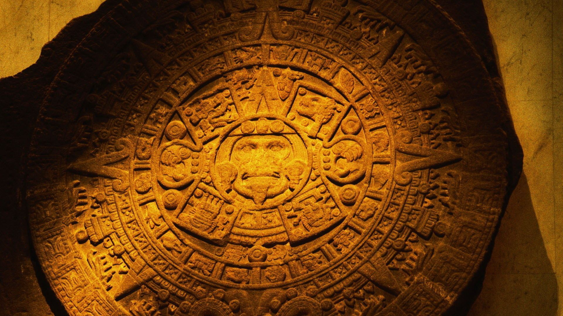 Calendario azteco pietra dorata, 1920x1080 Full HD 1080p, PC