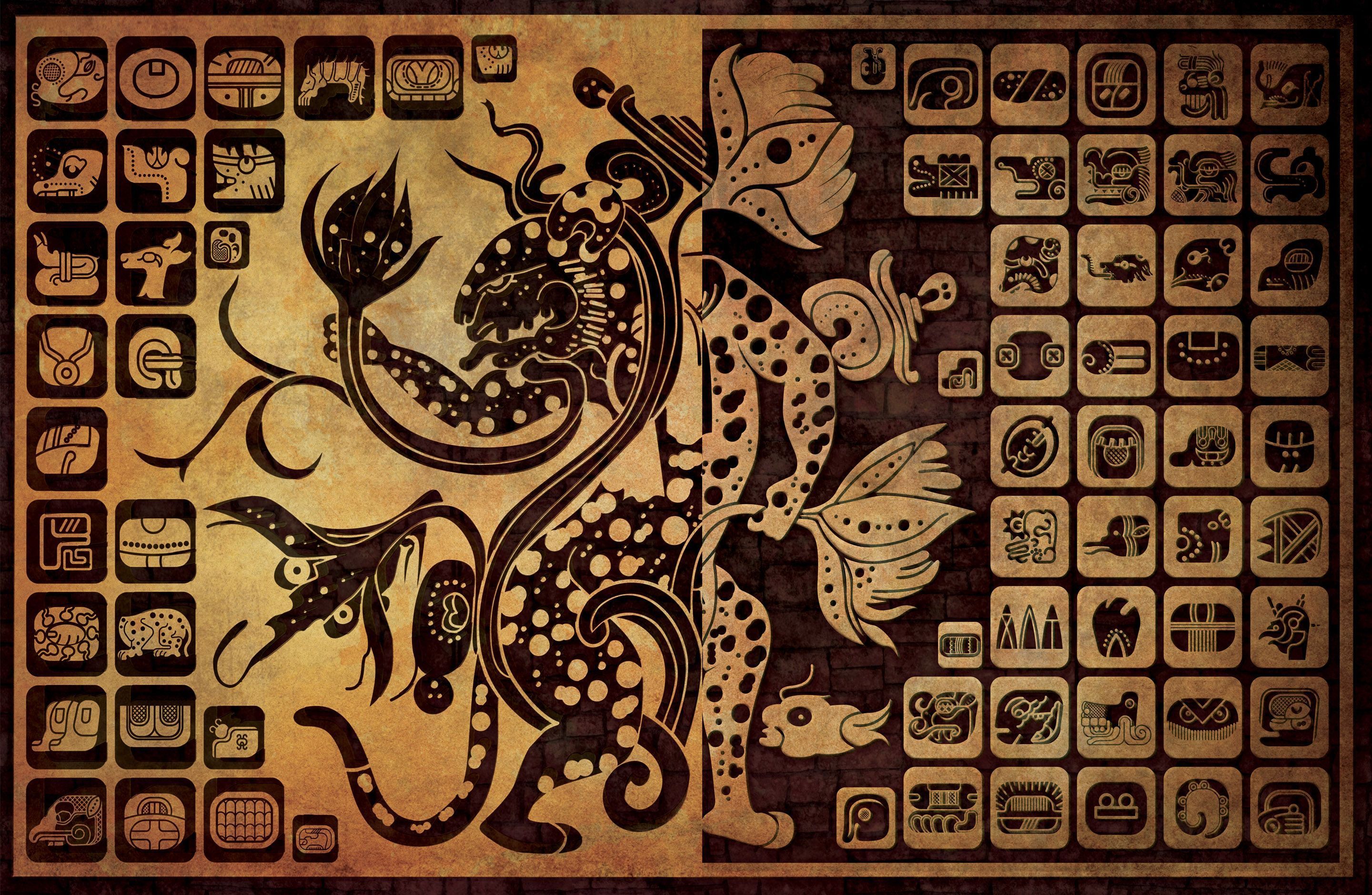 Glifi maya e figure decorative, 2880x1880 2K, Laptop