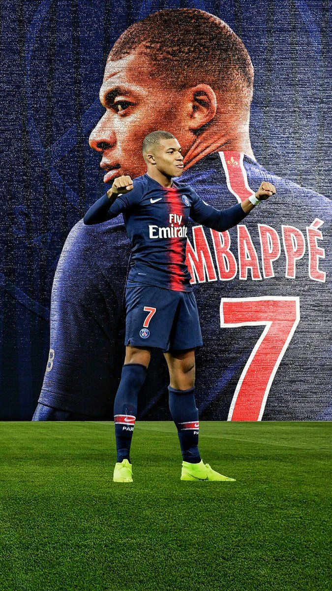 Mbappé PSG calciatore campo, 675x1200 Full HD Verticale, iPhone