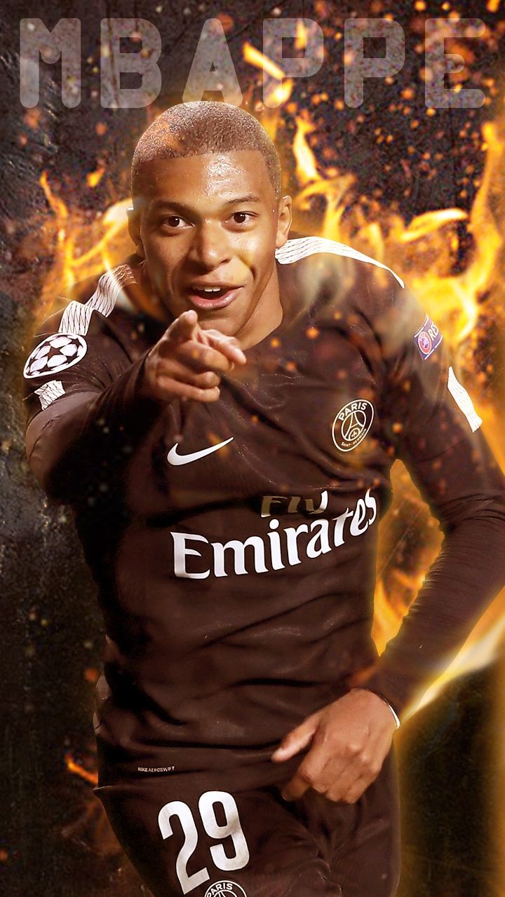 Mbappé PSG calcio fiamme, 720x1280 Verticale, Android