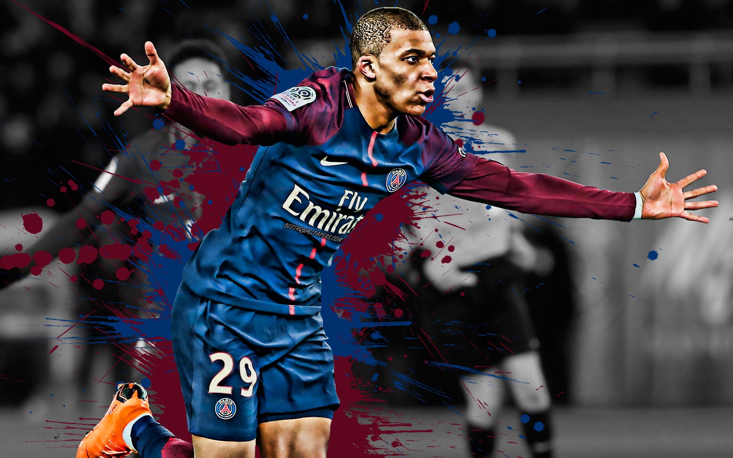 Mbappé PSG esultanza calcio, 2560x1600 2K, Desktop