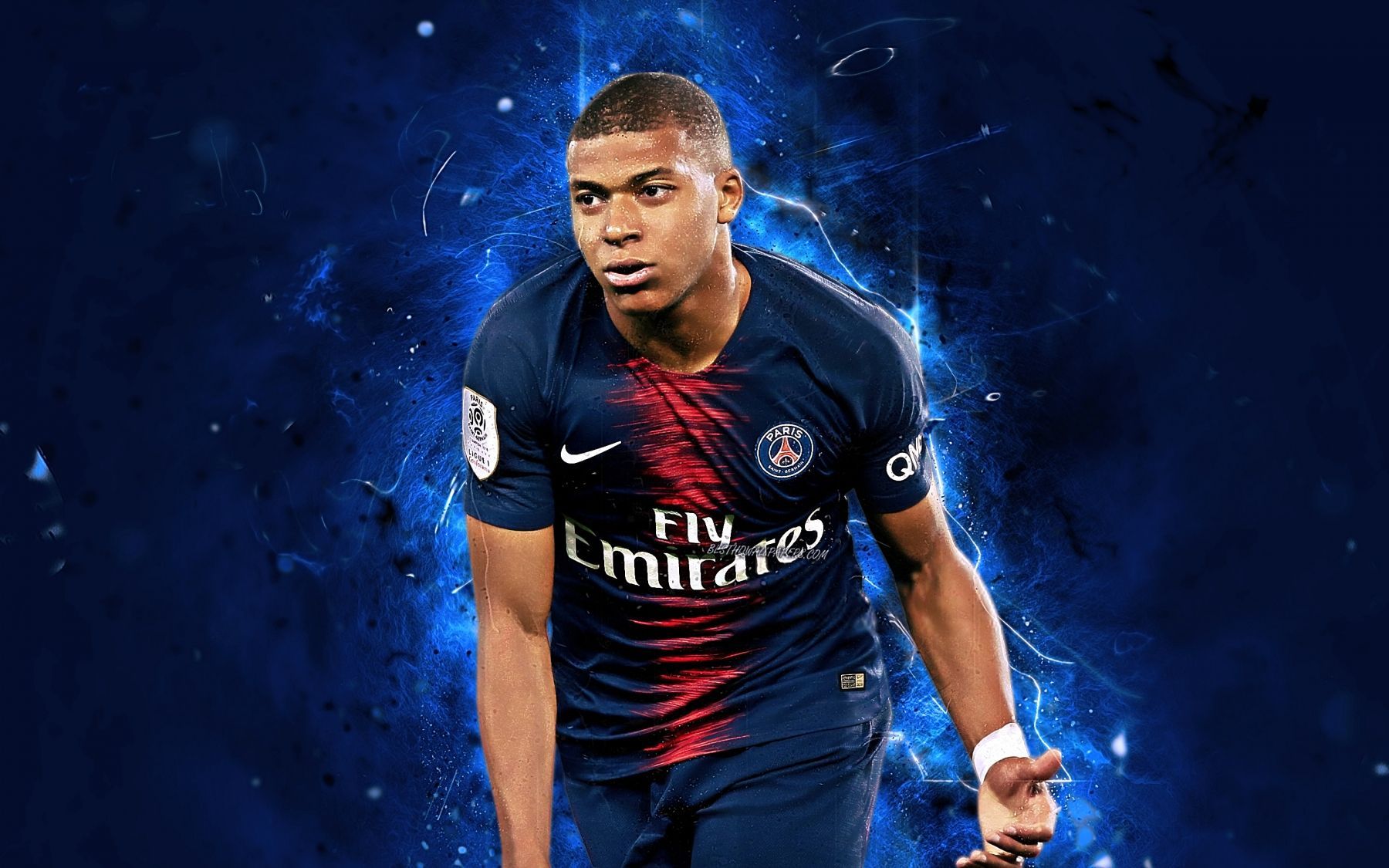 Mbappé PSG maglia blu, 1800x1125 HD Ready, Laptop