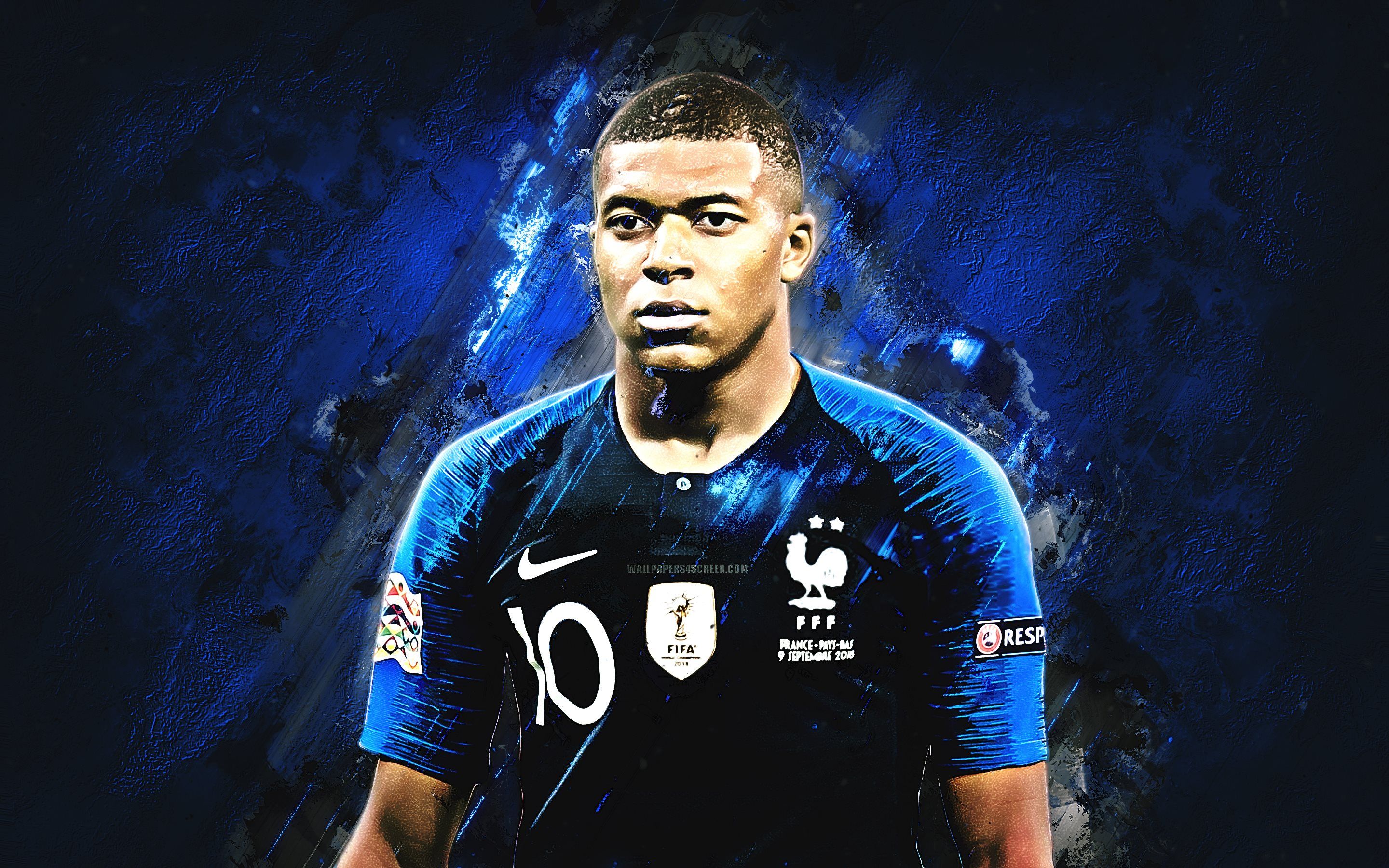 Kylian Mbappé Francia grunge, 2880x1800 2K+, Laptop