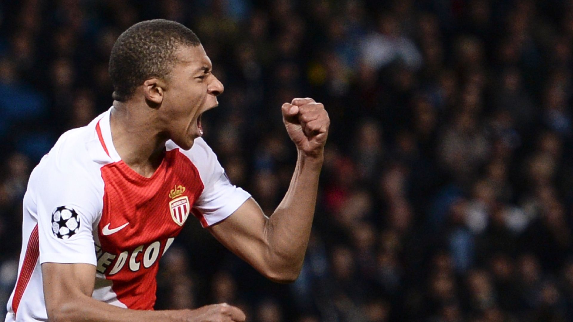 Mbappé esultanza Monaco calcio, 1920x1080 Full HD, Desktop