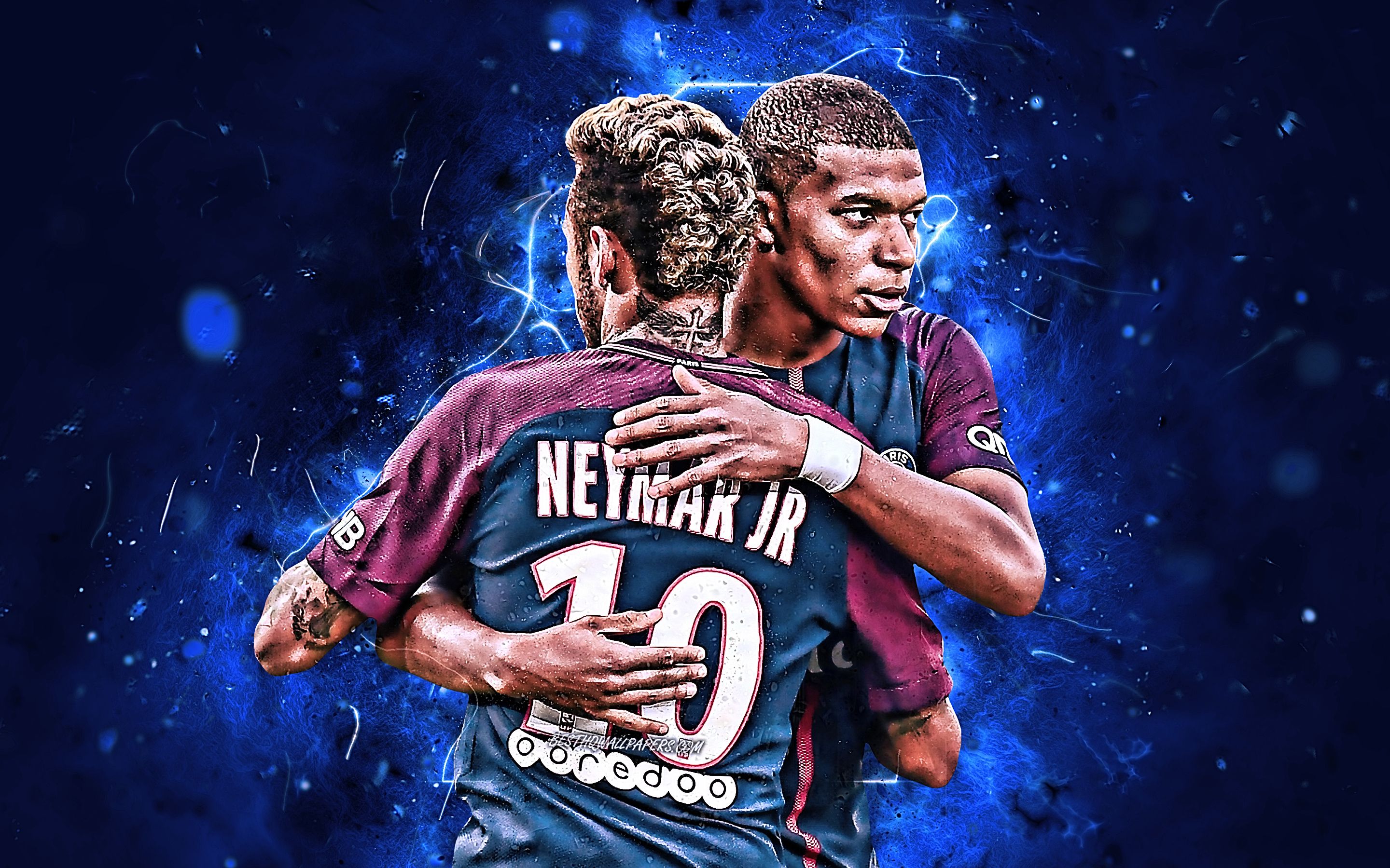 Mbappé e Neymar PSG, calciatore brasiliano, 2880x1800 WQXGA, Laptop