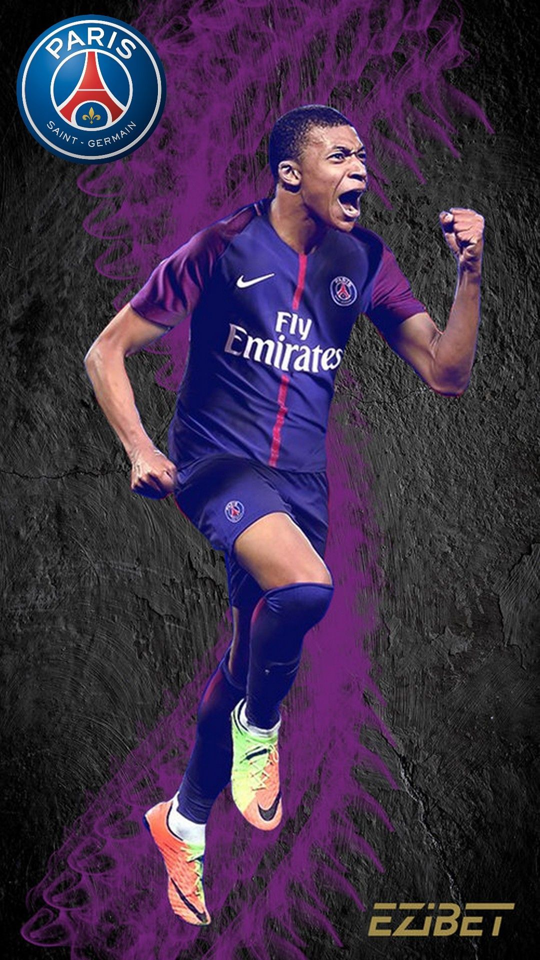 Mbappé PSG esultanza, 1080x1920 Full HD Verticale, Samsung Galaxy