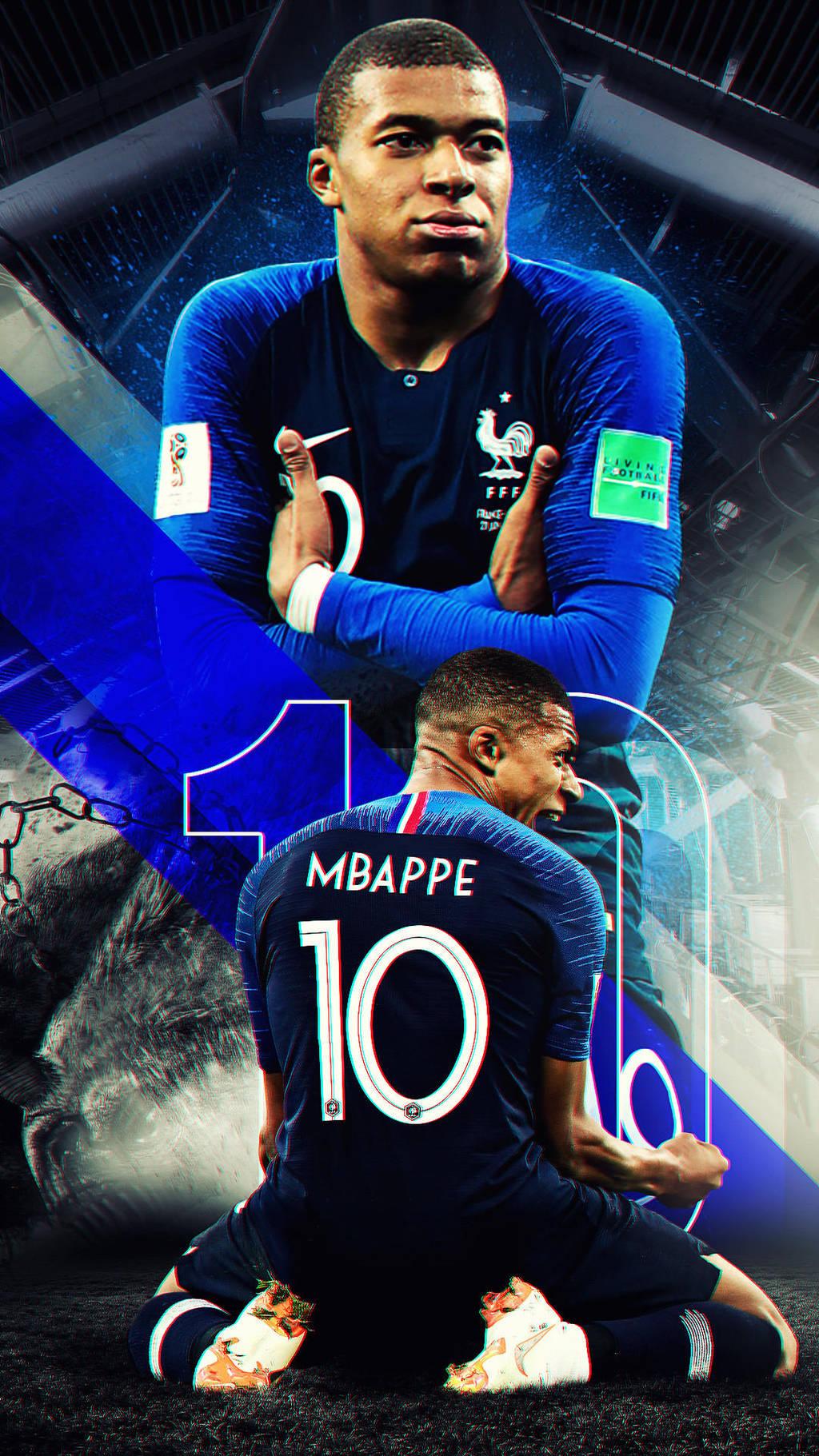 Mbappé maglia Francia numero 10, 1024x1821 Full HD Verticale, Smartphone