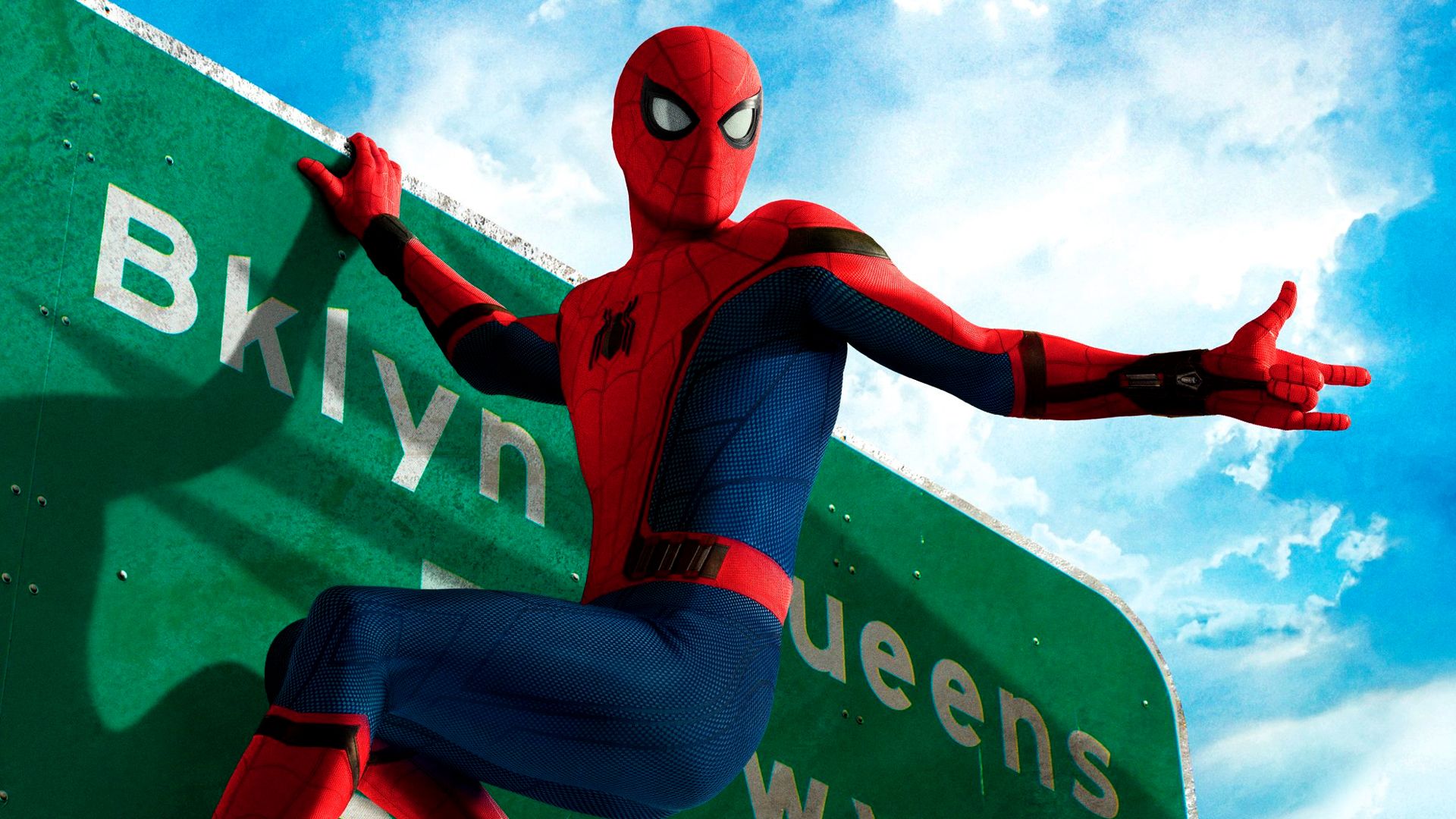 Spider-Man su cartello stradale, Uomo Ragno, 1920x1080 Full HD, PC Desktop