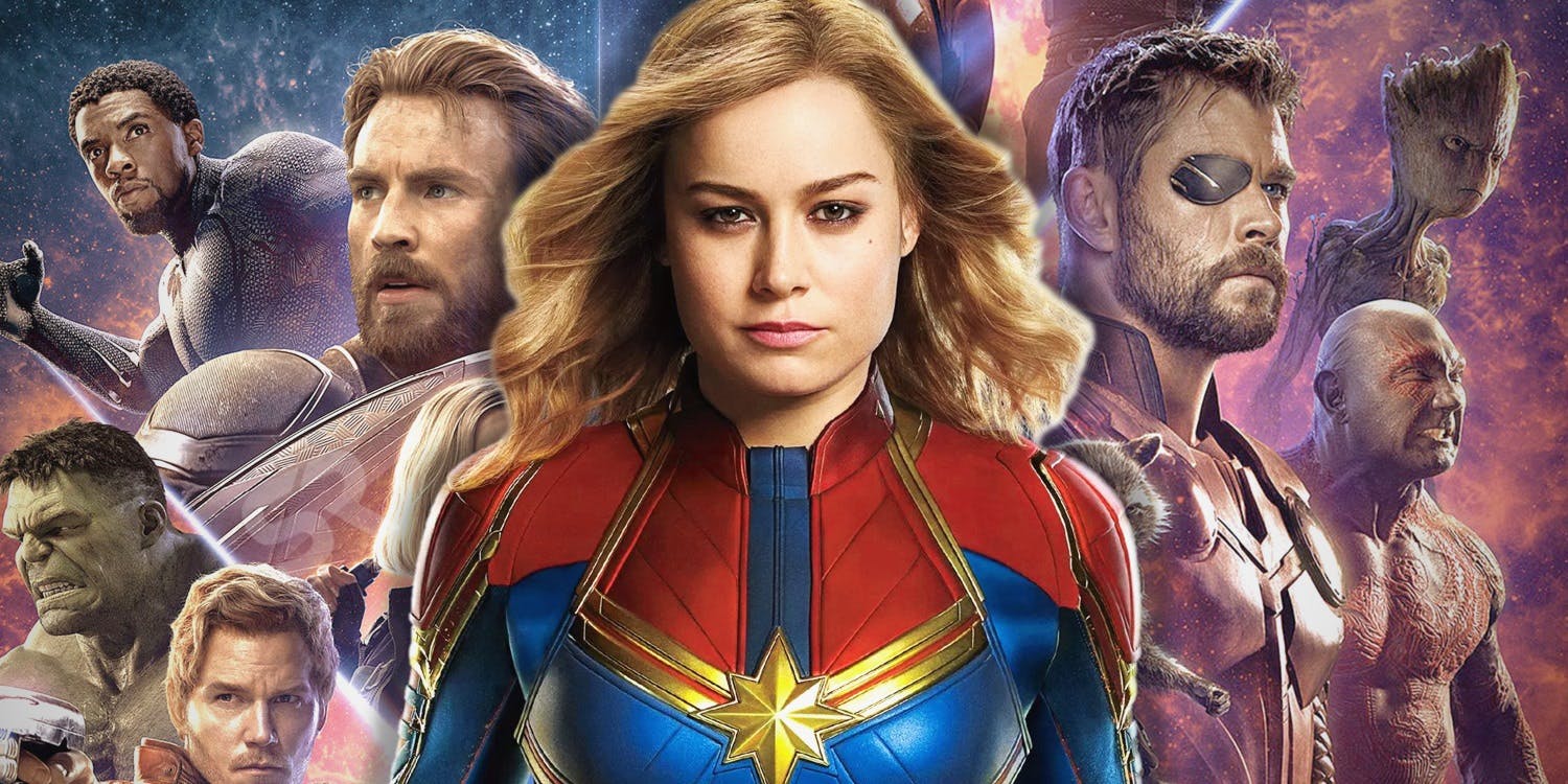 Captain Marvel e Avengers, 1500x750 HD, Desktop