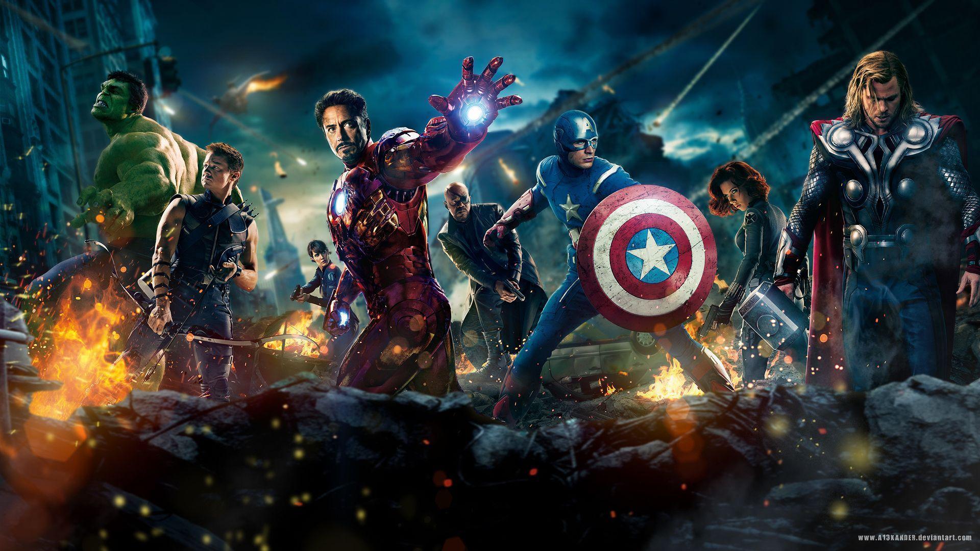 Avengers gruppo eroi Marvel, supereroi, 1920x1080 Full HD 1080p, PC