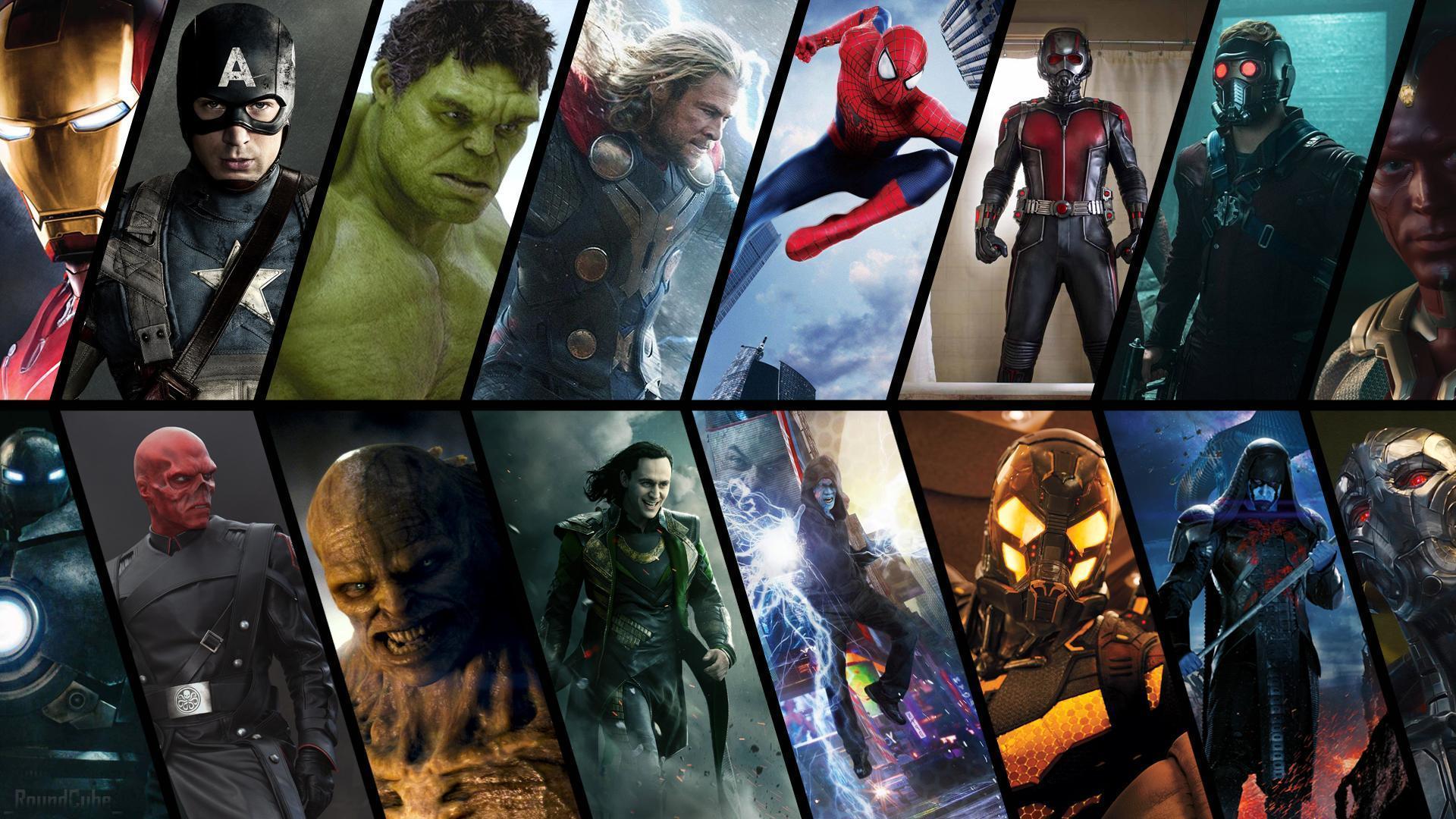 Personaggi Marvel Avengers collage, 1920x1080 Full HD, Desktop