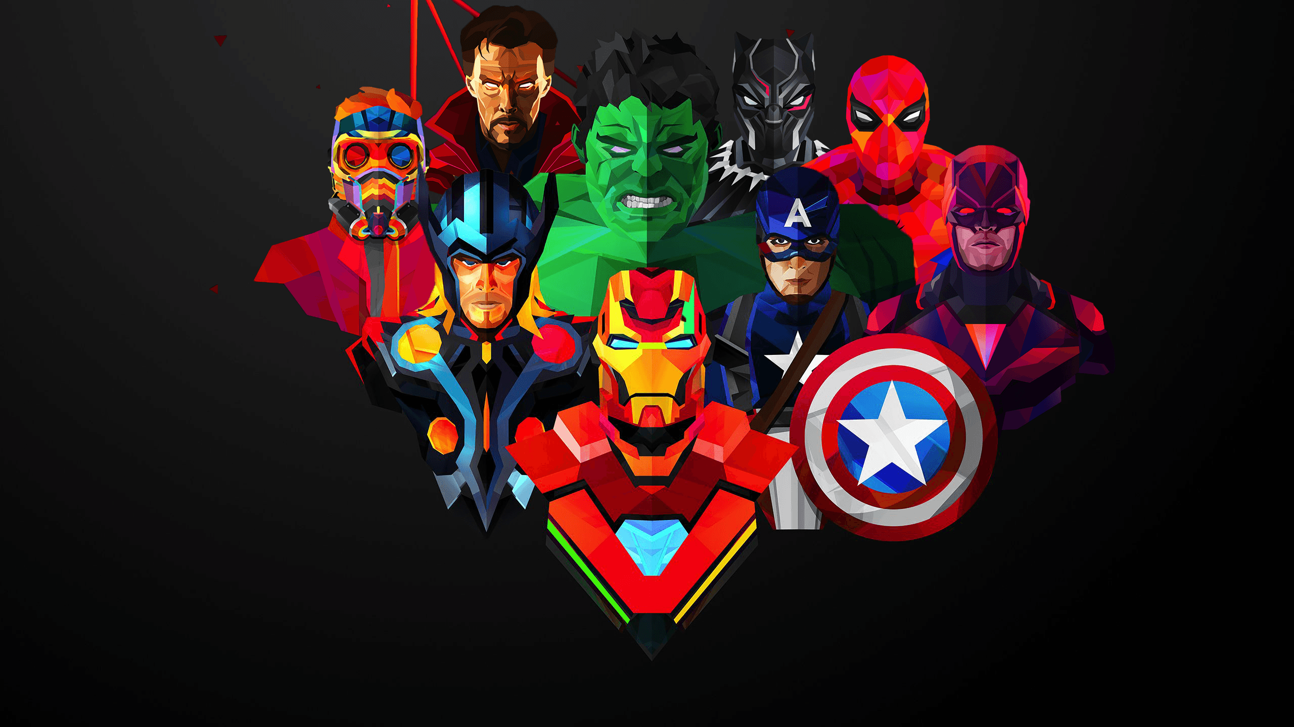 Personaggi Marvel Avengers stilizzati, 2560x1440 1440p, Desktop