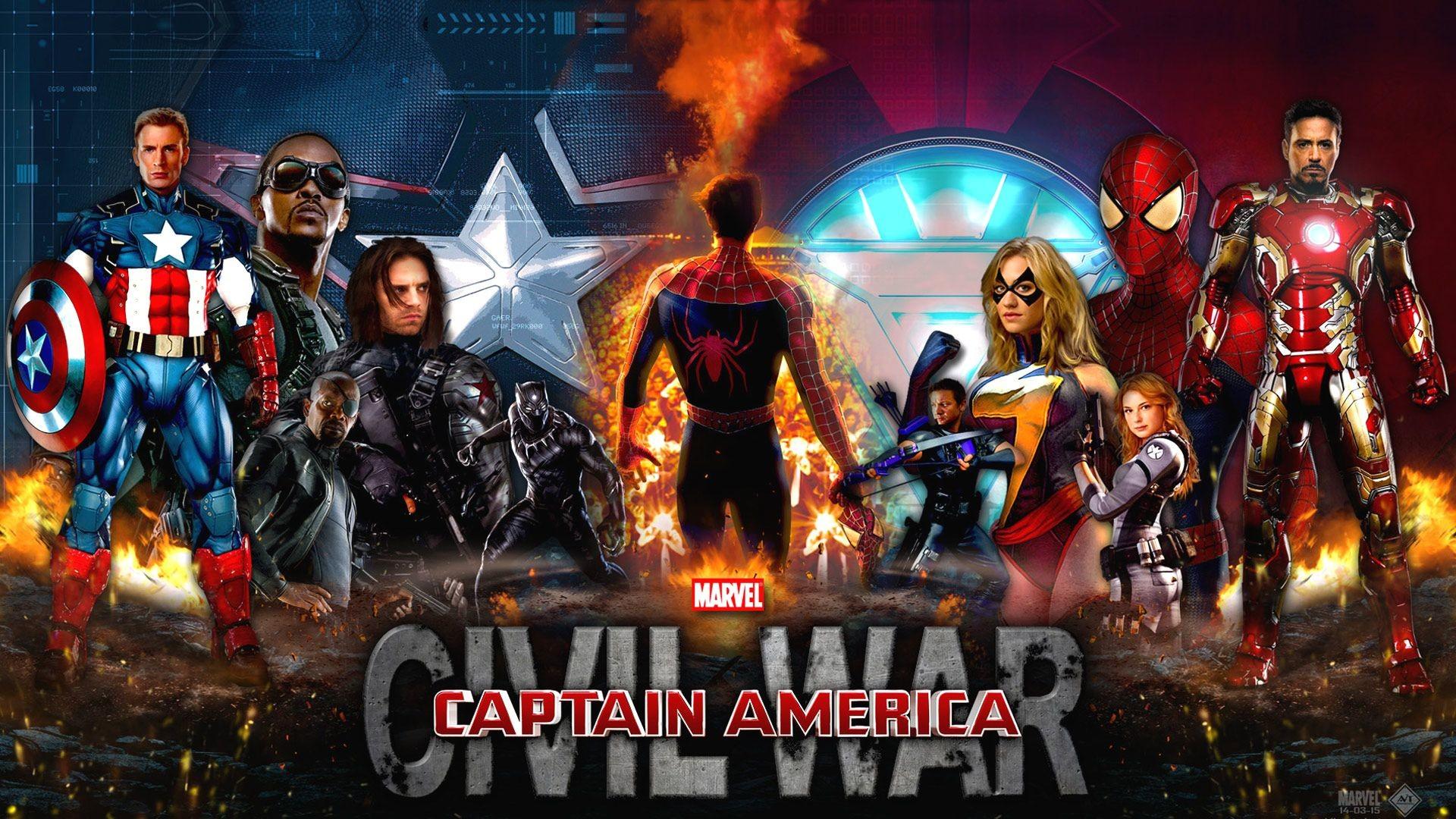 Captain America Civil War personaggi Marvel, 1920x1080 1080p, Monitor Gaming