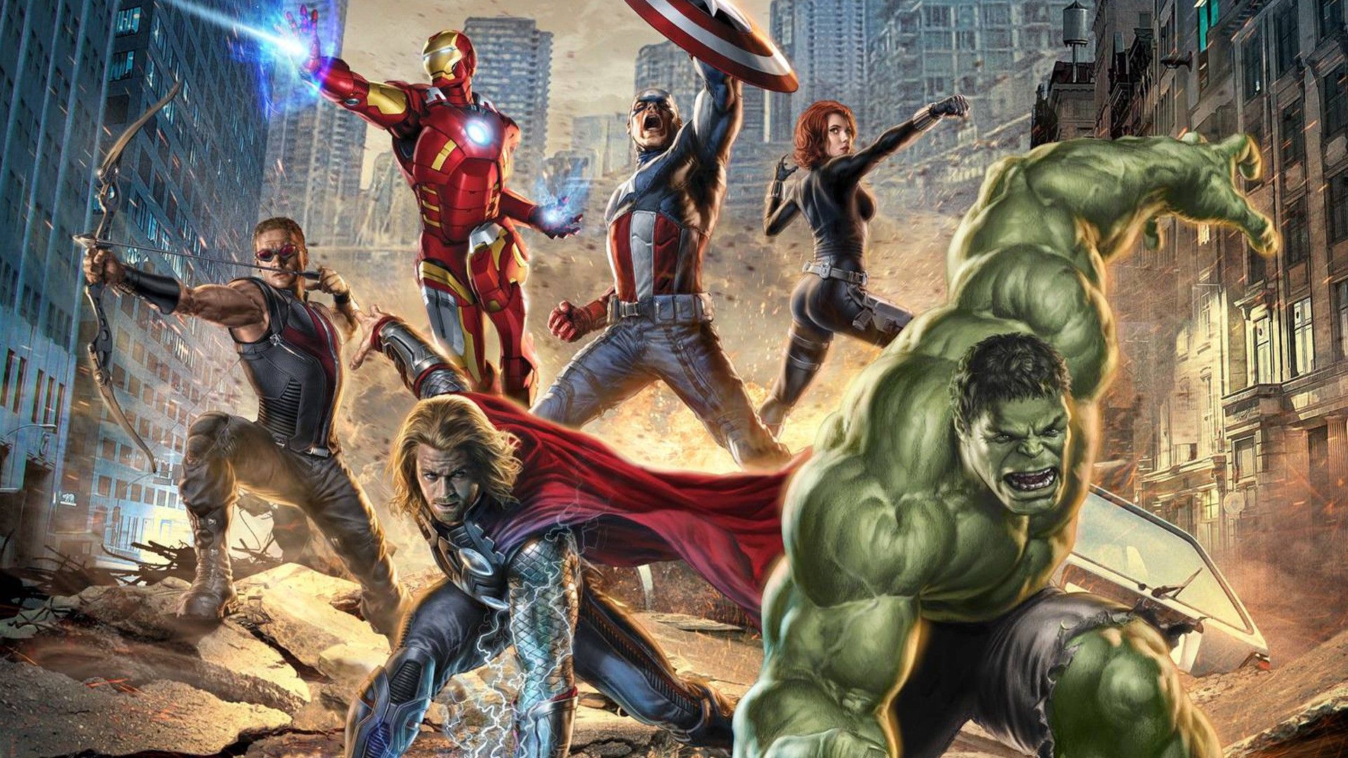 Avengers gruppo supereroi Marvel, 1920x1080 Full HD 1080p, PC Desktop