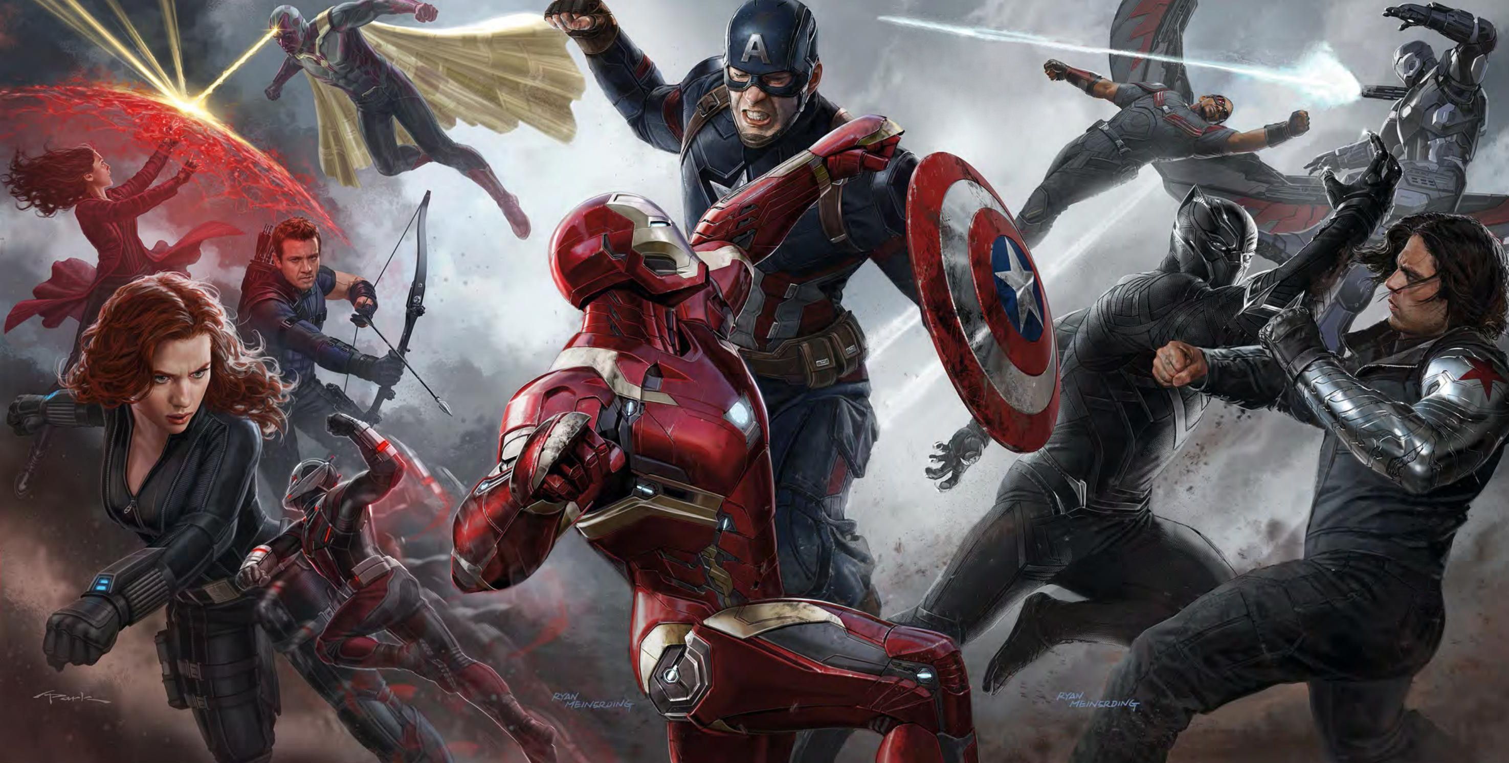 Avengers Civil War personaggi Marvel, MCU, 2950x1493 QHD, PC