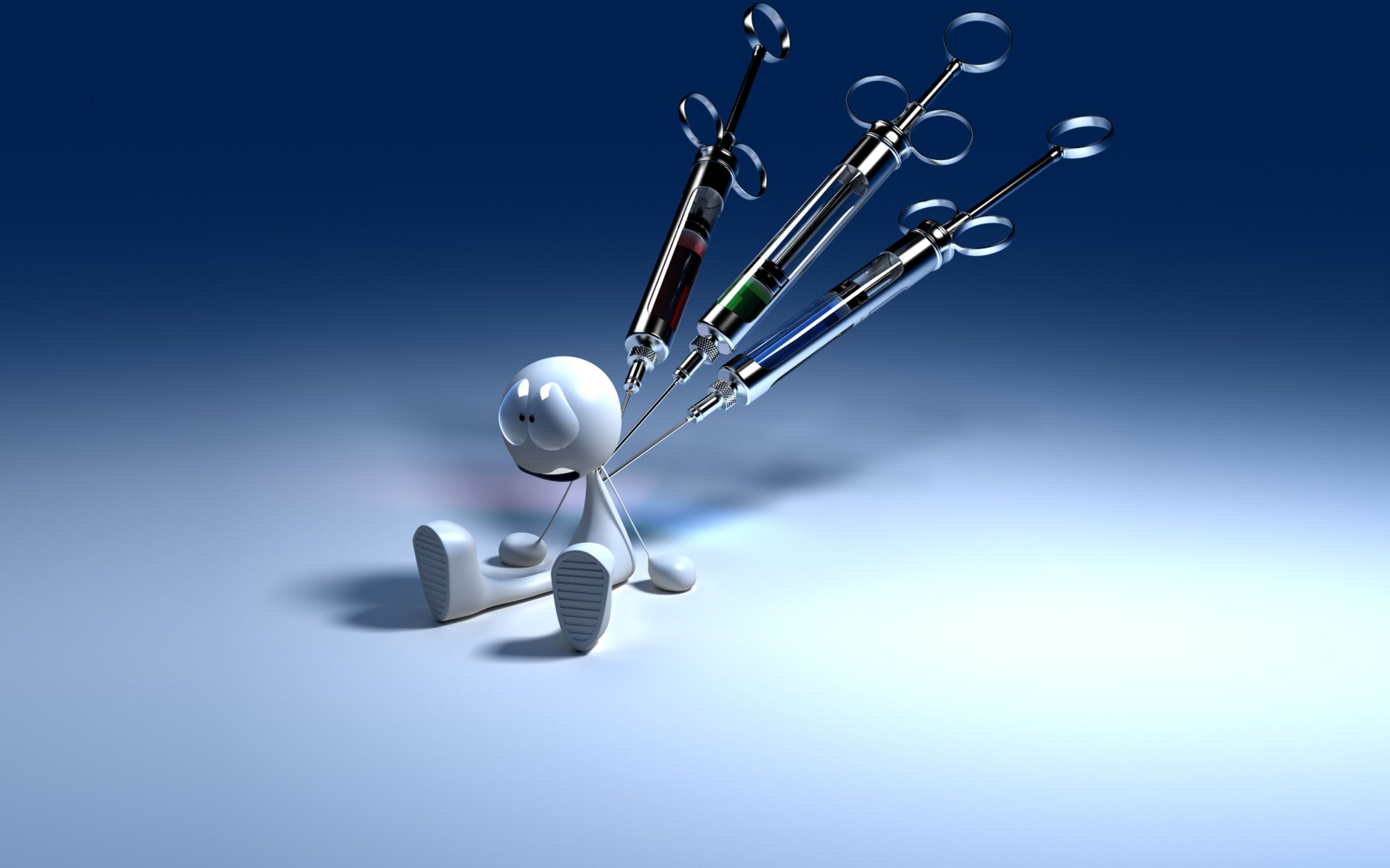 Omino 3D con siringhe mediche, 2880x1800 WQXGA, PC
