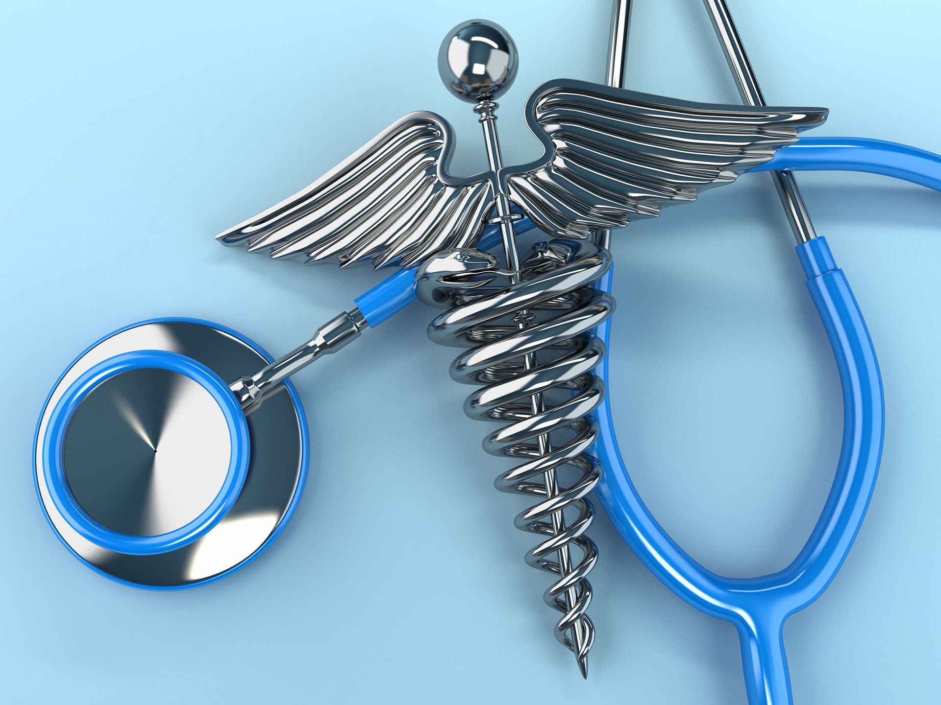 Caduceo argento e stetoscopio blu, 1920x1440 Full HD+ WUXGA, Laptop