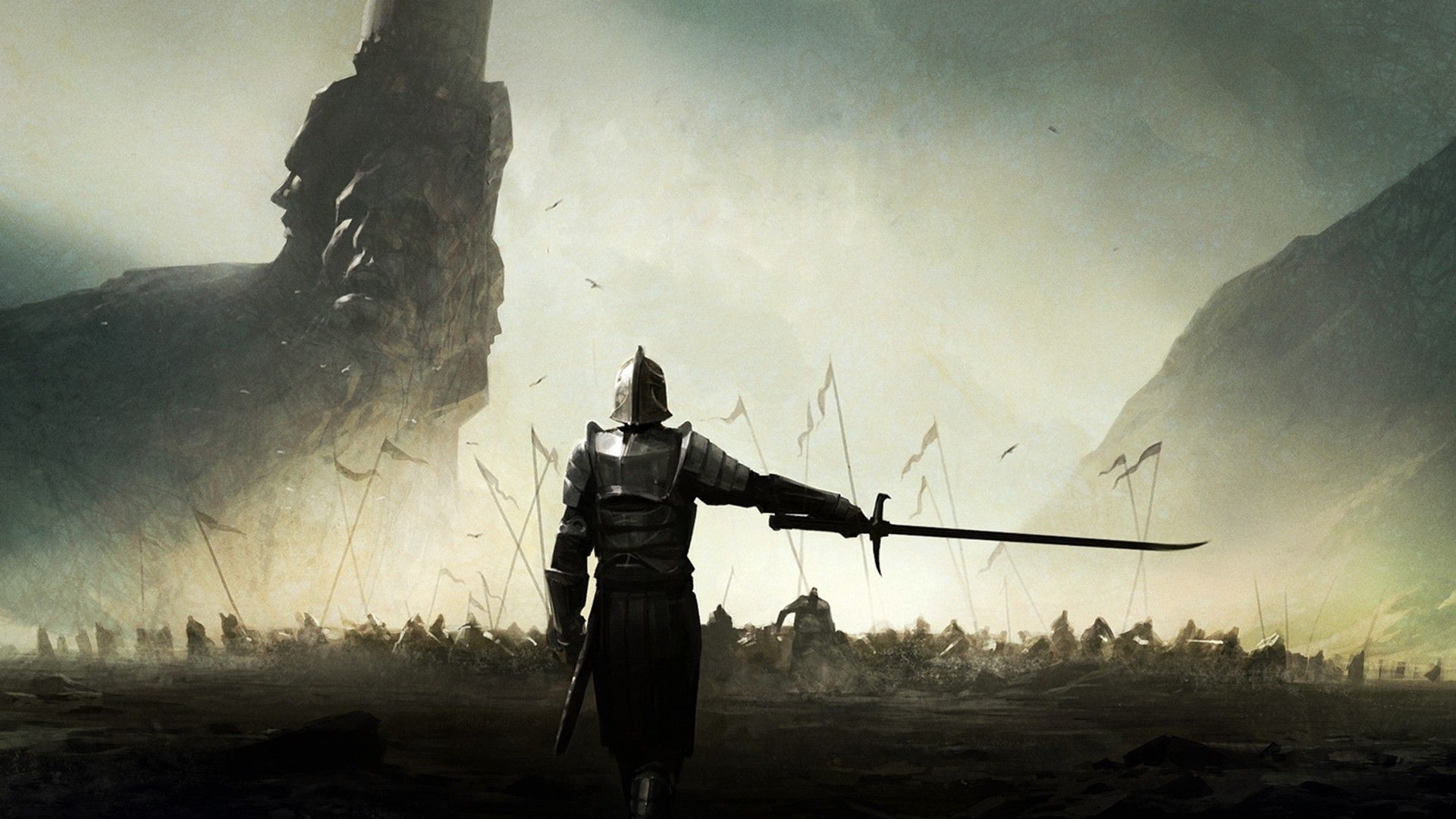 Cavaliere con lancia su campo, 1920x1080 1080p, Desktop