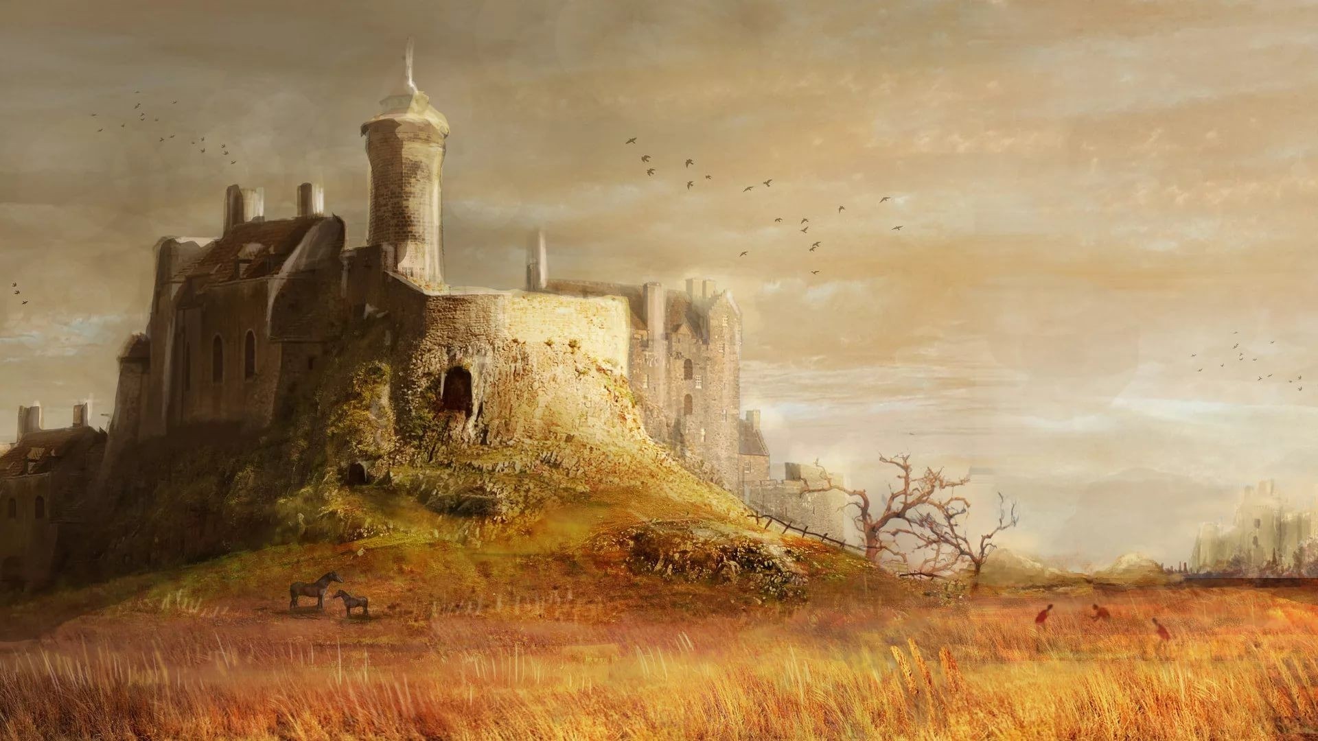 Castello medievale su collina, 1920x1080 Full HD 1080p, Desktop