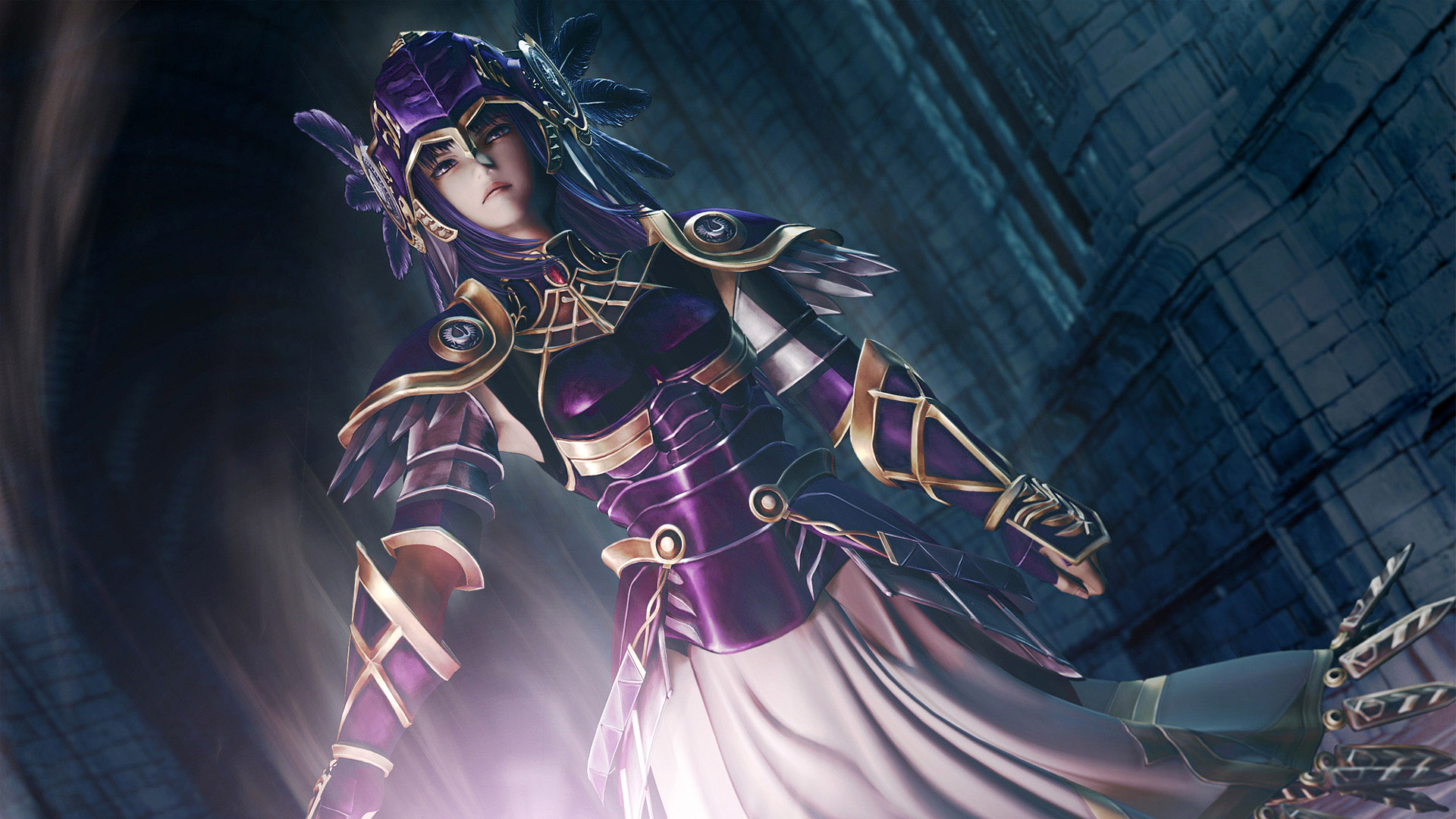 Guerriero fantasy con armatura viola, 1920x1080 Full HD 1080p, Desktop