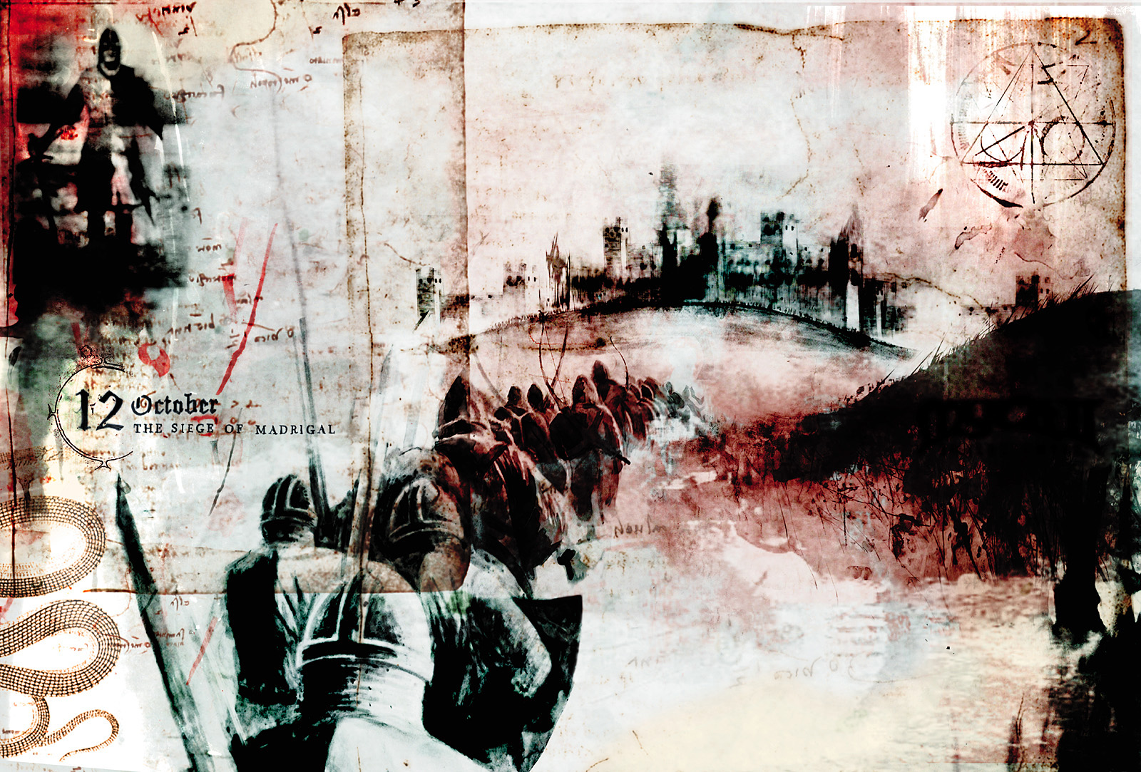 Cavalieri medievali collage grunge, 1600x1083 900p, Desktop