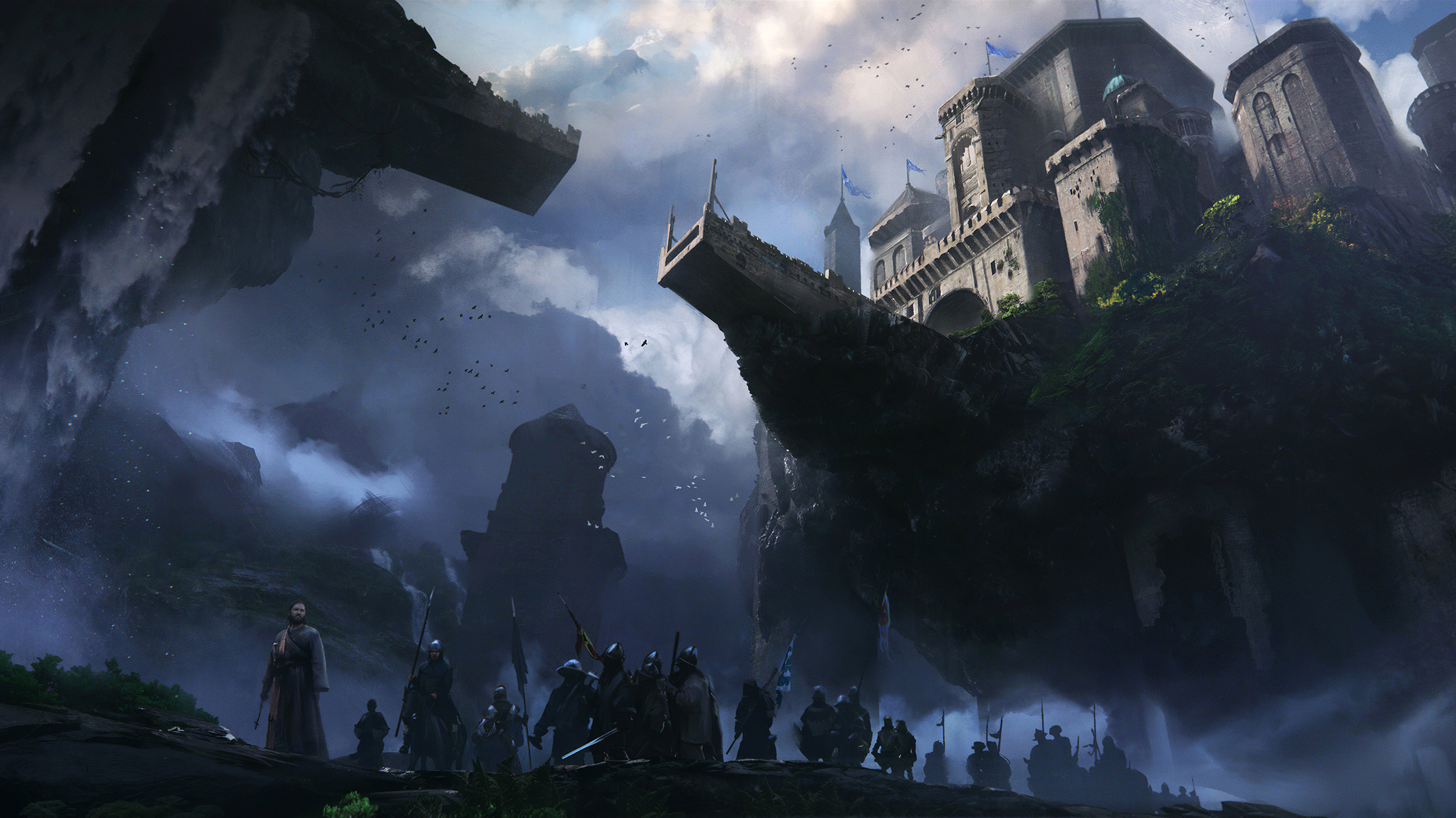 Castello medievale su rupe con esercito, 2560x1440 2K, Monitor Gaming