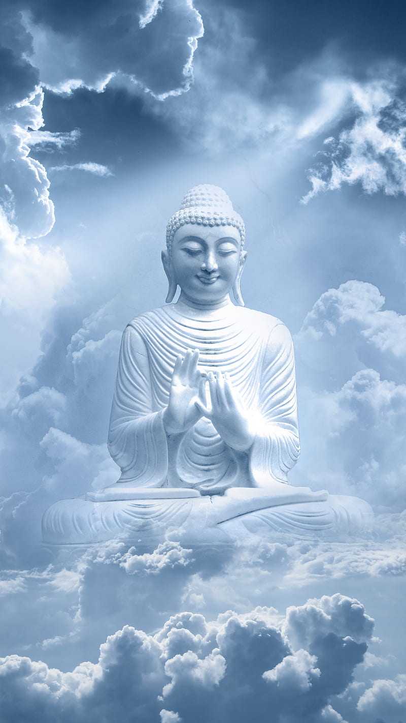 Statua di Buddha tra nuvole, 800x1422 Full HD Verticale, Smartphone