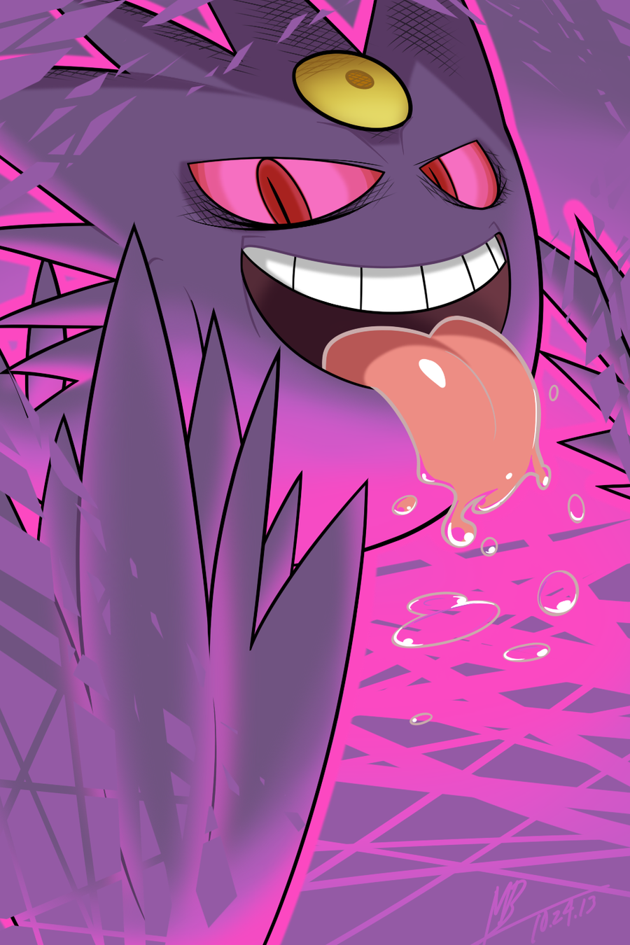 Mega Gengar Pokemon viola, Nintendo, 900x1350 Verticale, Telefono