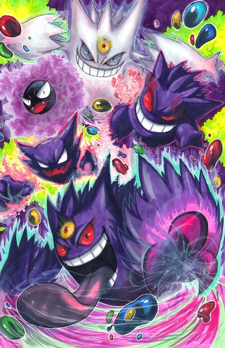 Mega Gengar e Gastly Pokémon, 736x1134 Full HD Verticale, iPhone