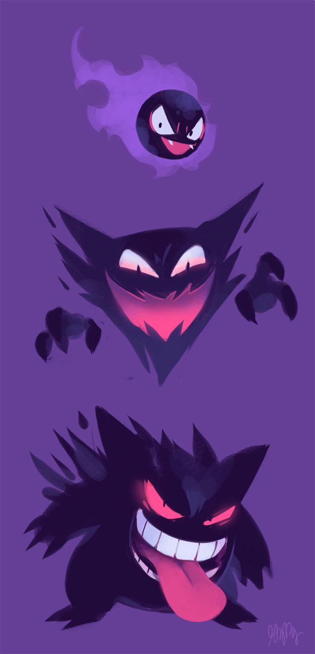 Gastly Haunter Gengar evoluzione, 621x1289 Full HD Verticale, Smartphone
