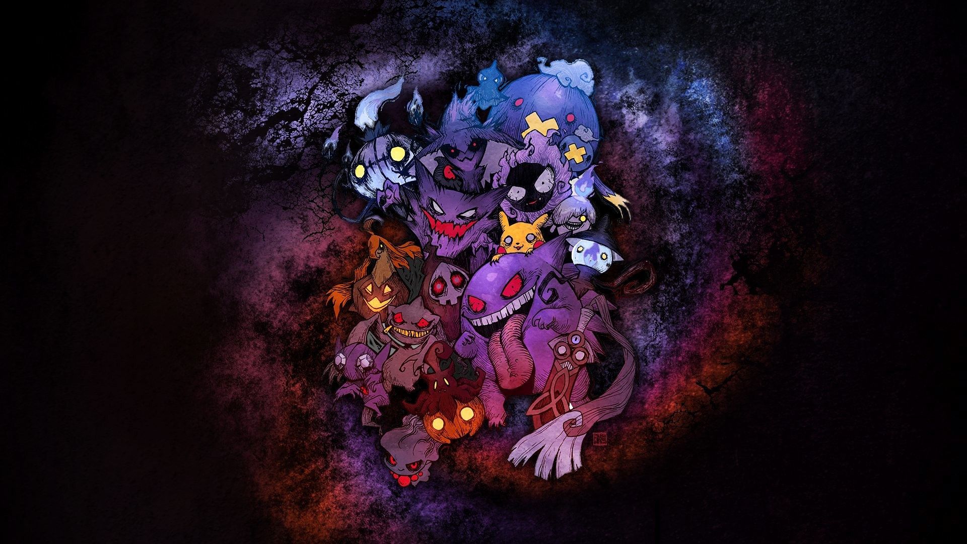 Mega Gengar e Pokémon fantasma, 1920x1080 Full HD, Desktop