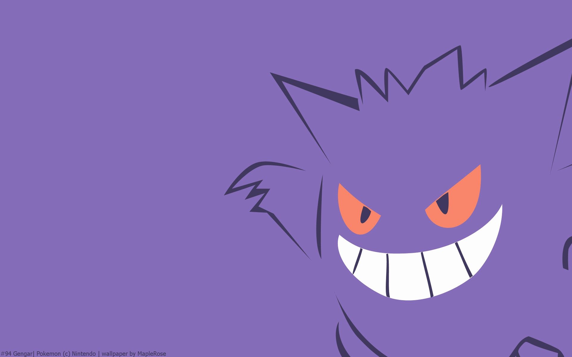 Gengar Pokémon viola minimalista, 1920x1200 WUXGA, PC