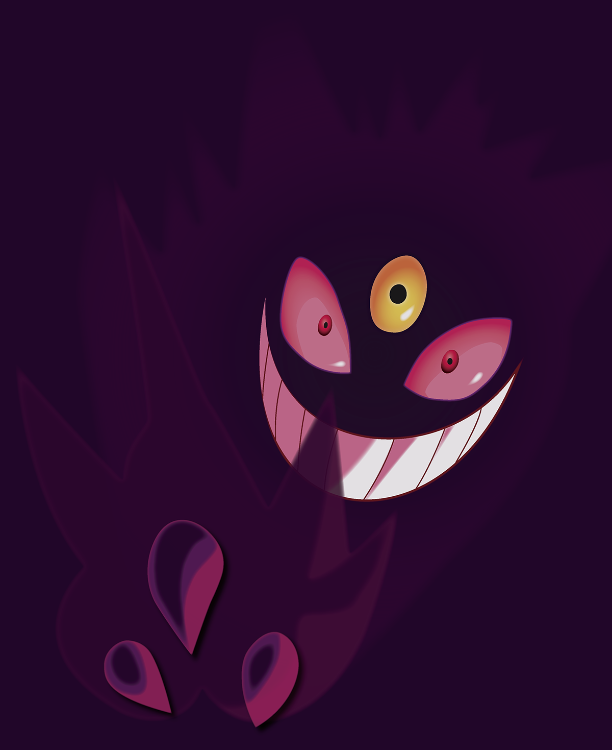 Mega Gengar Pokémon viola, 1200x1469 Verticale, Mobile