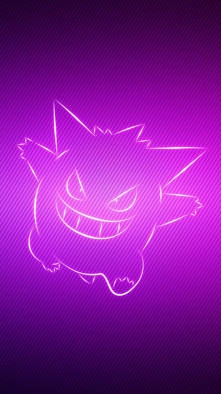 Gengar Pokemon viola, 750x1334 Full HD Verticale, Smartphone