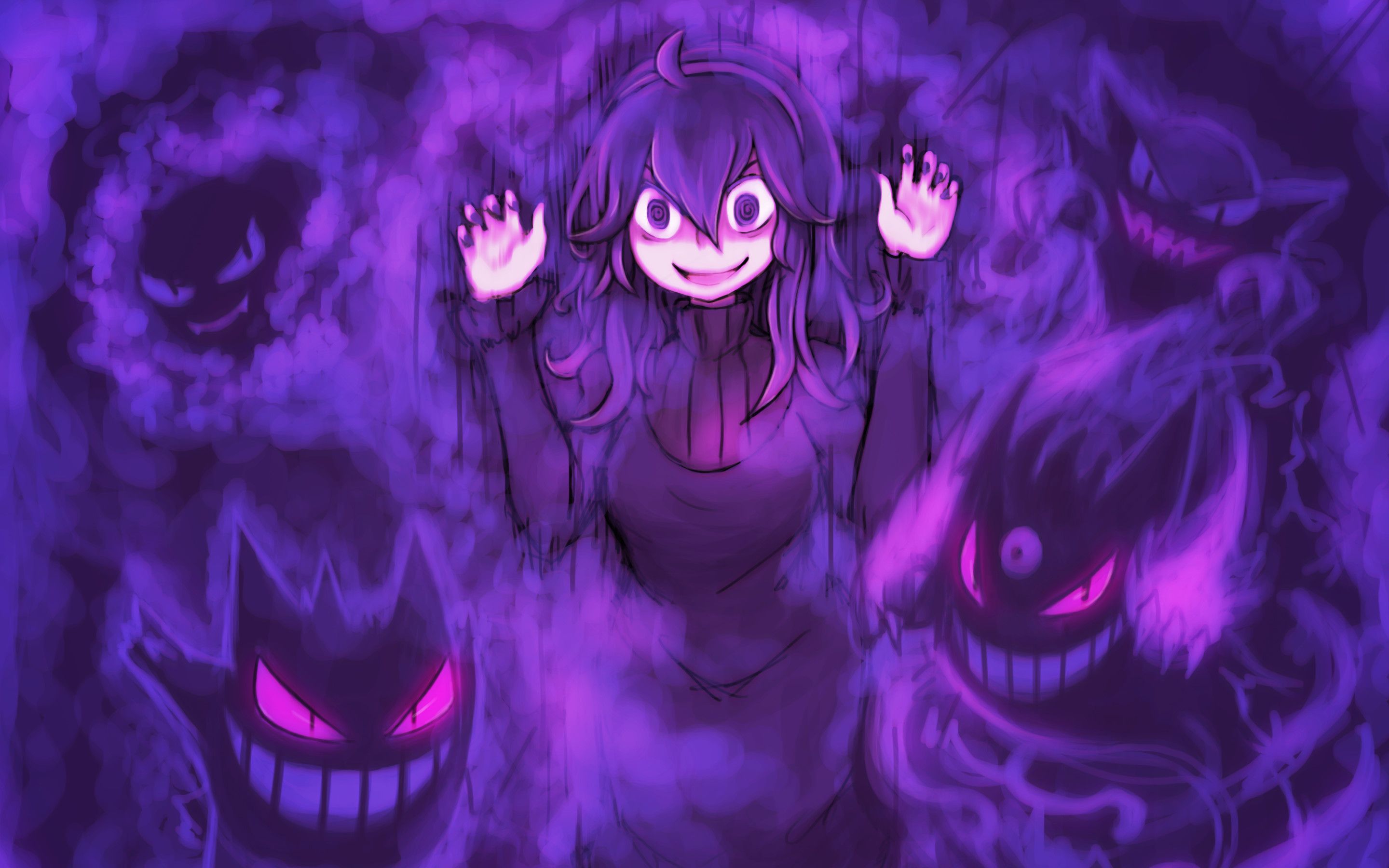 Ragazza con Gengar viola, 2880x1800 WQXGA, Laptop