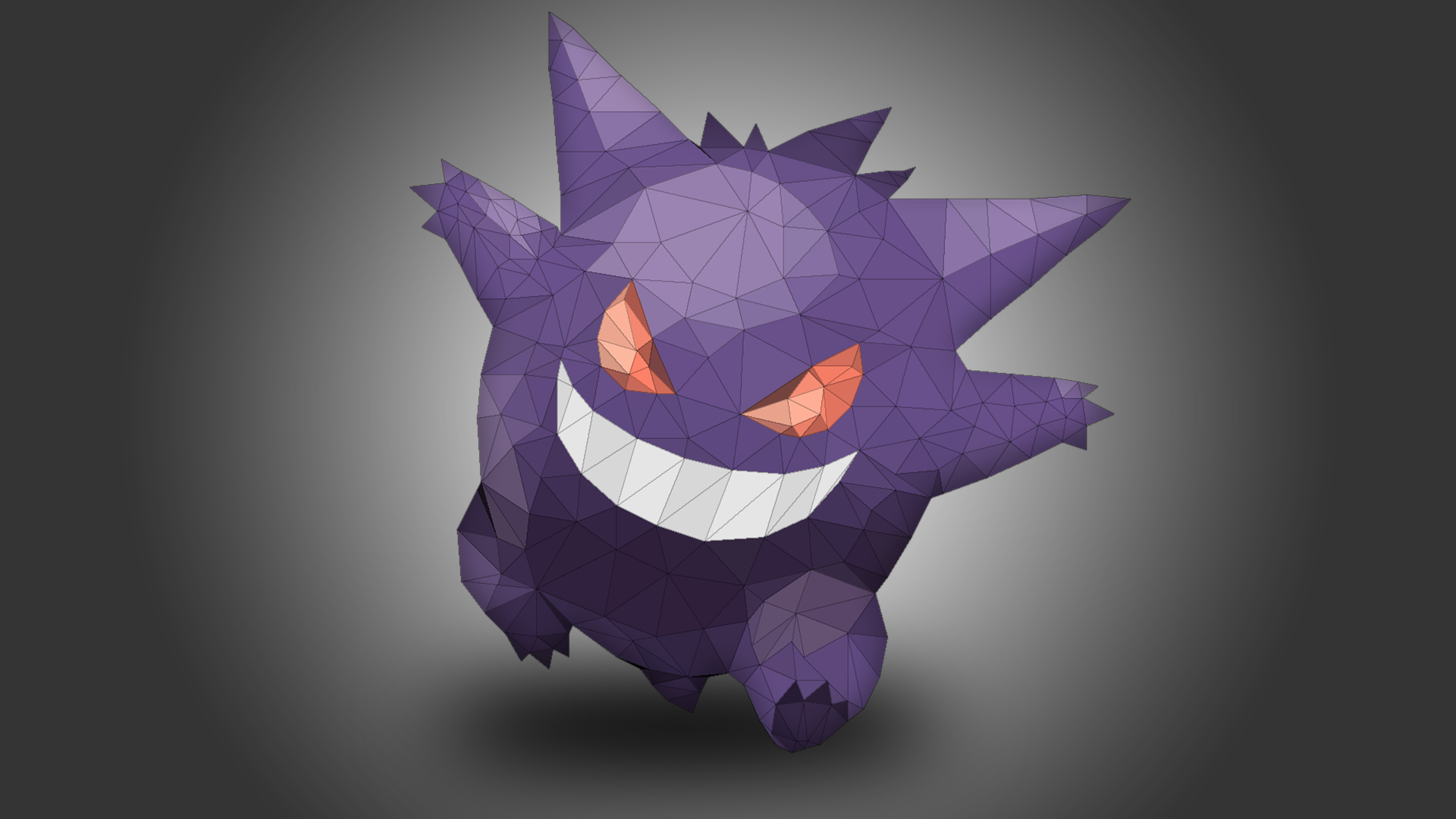 Gengar low poly viola, 1920x1080 Full HD 1080p, PC Desktop