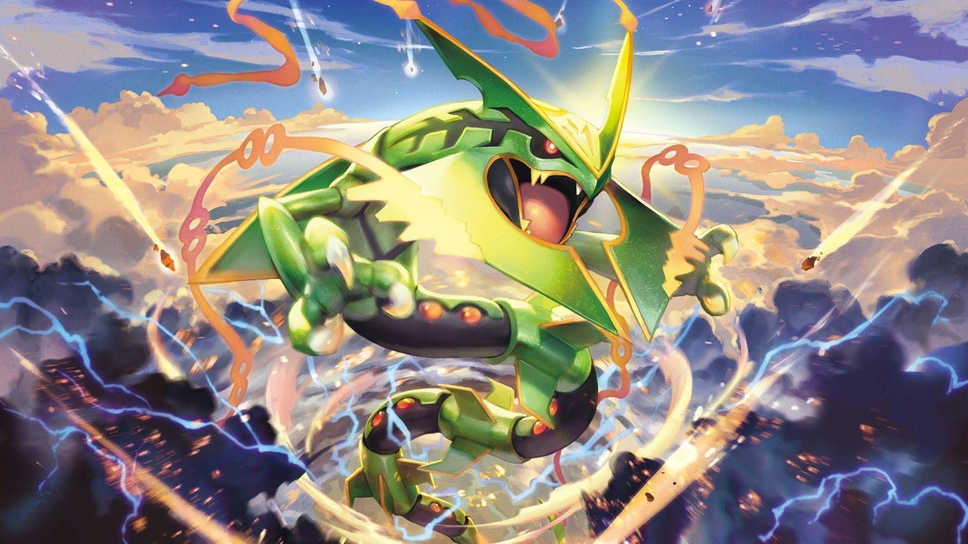 Mega Rayquaza Pokémon drago, 1920x1080 Full HD, PC Desktop